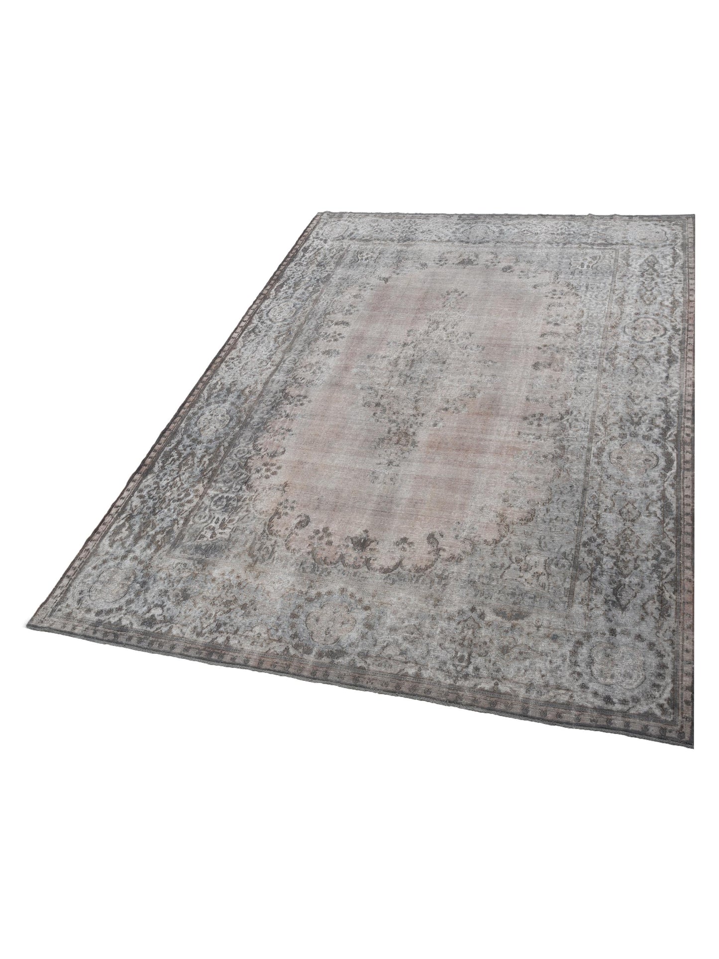 Vintage 130324 Gray 9.11x13.6 Hand Knotted Rug