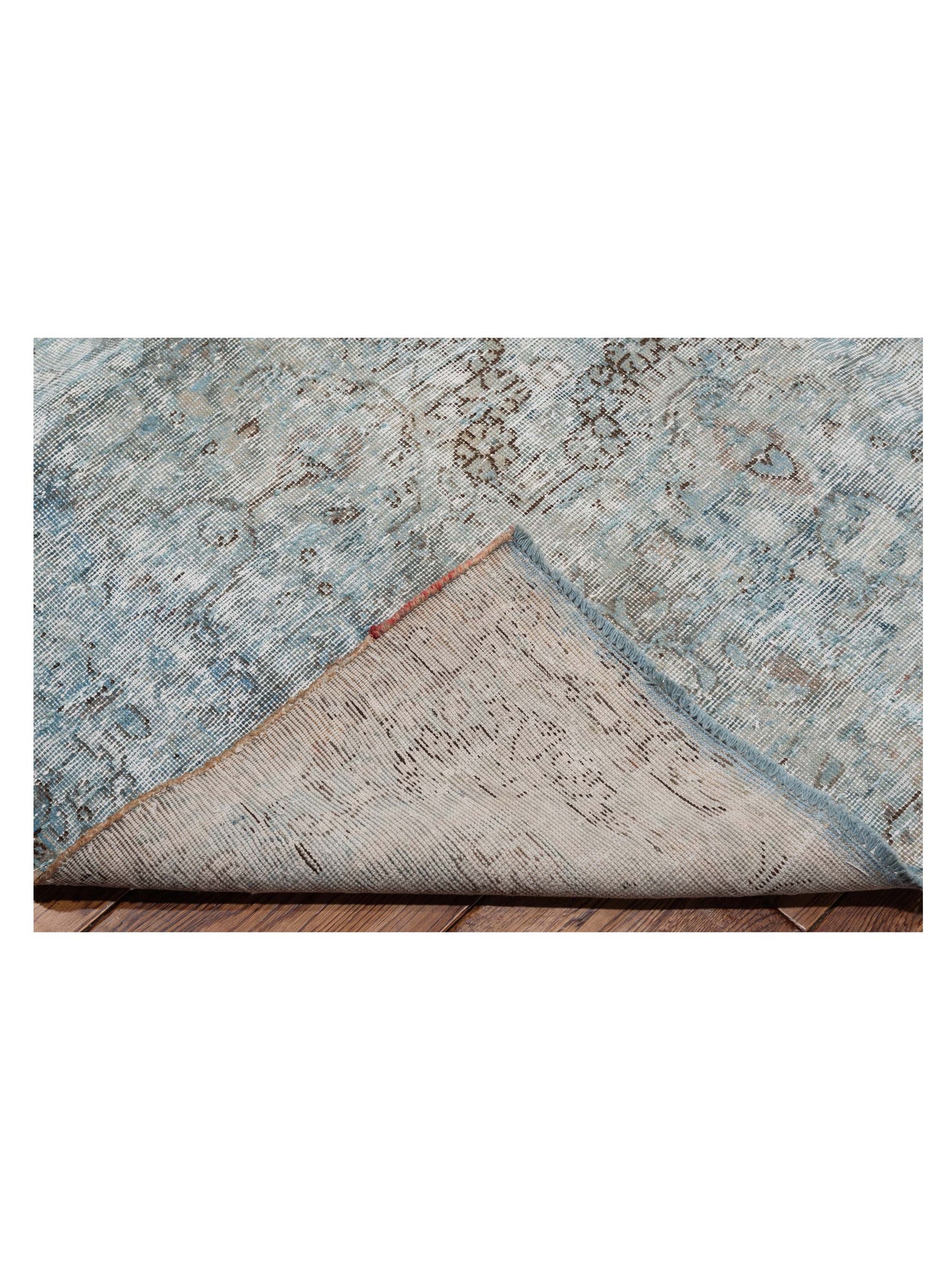 Vintage 130325 Blue 9.6x13.3 Hand Knotted Rug