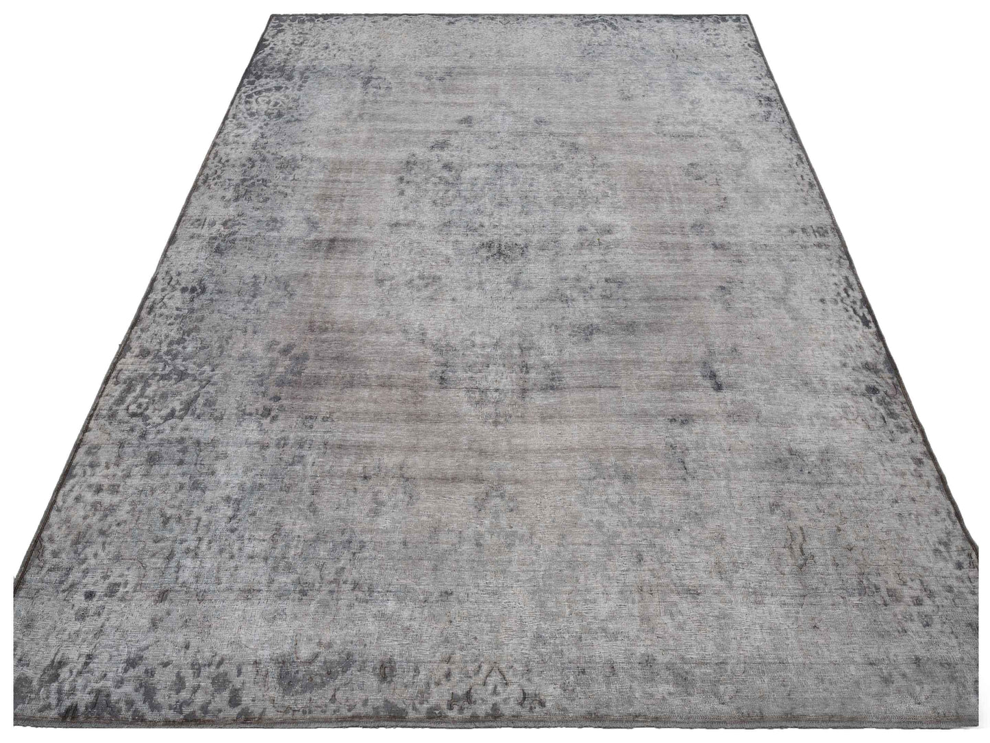 Vintage 130327 Light Gray 10.1x12.10 Hand Knotted Rug