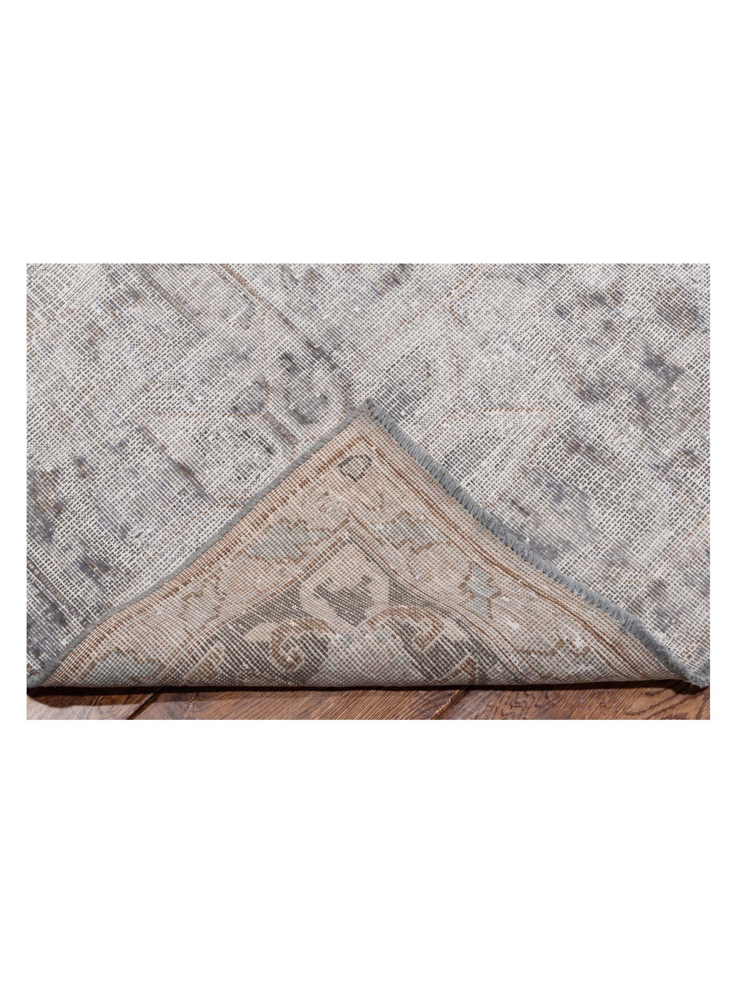 Vintage 130328 Silver 8.8x11.5 Hand Knotted Rug