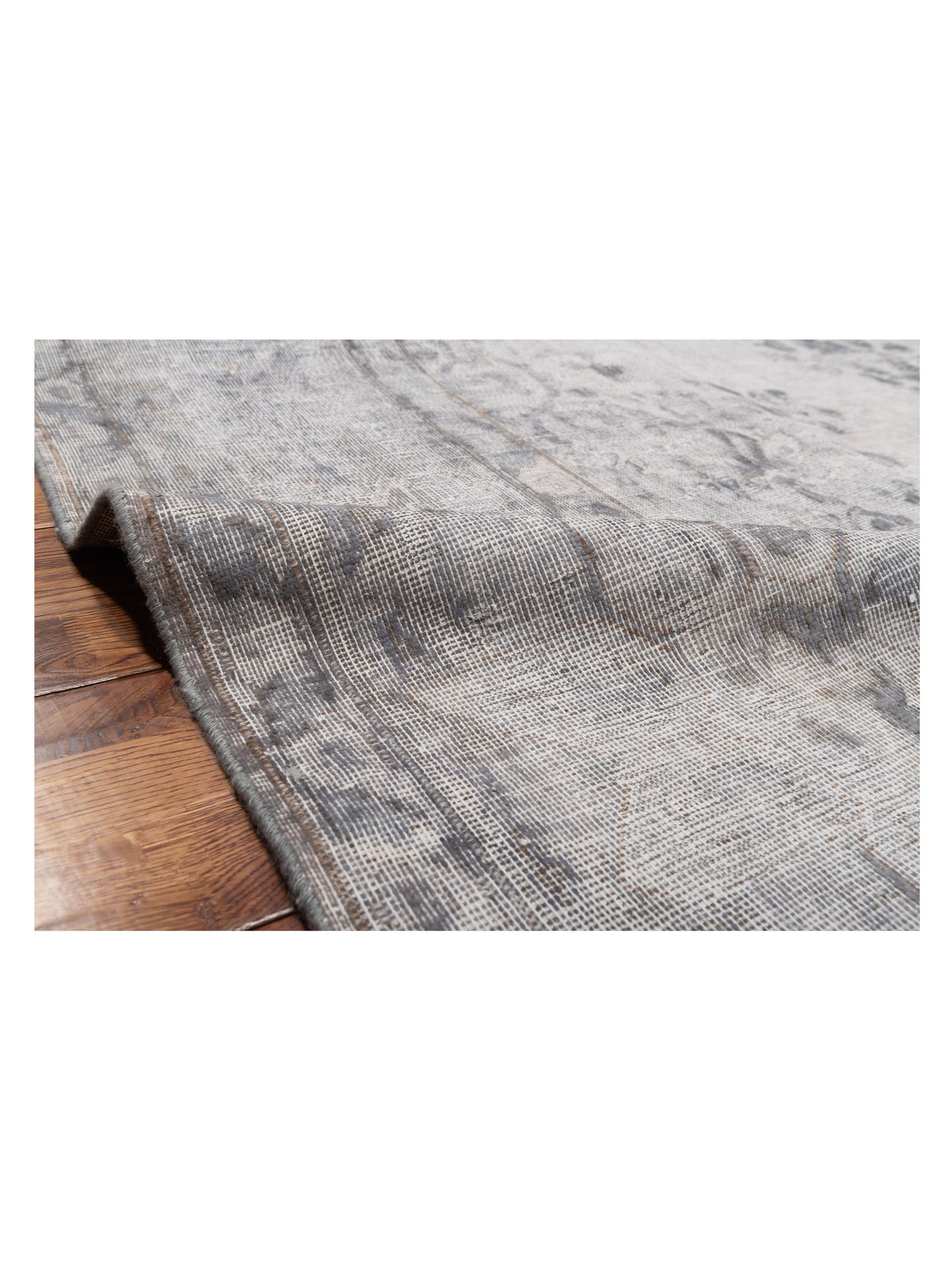 Vintage 130328 Silver 8.8x11.5 Hand Knotted Rug