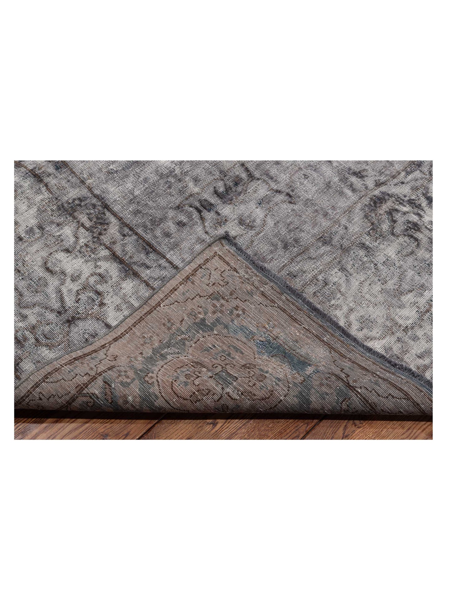 Vintage 130329 Gray 9.8x12.11 Hand Knotted Rug