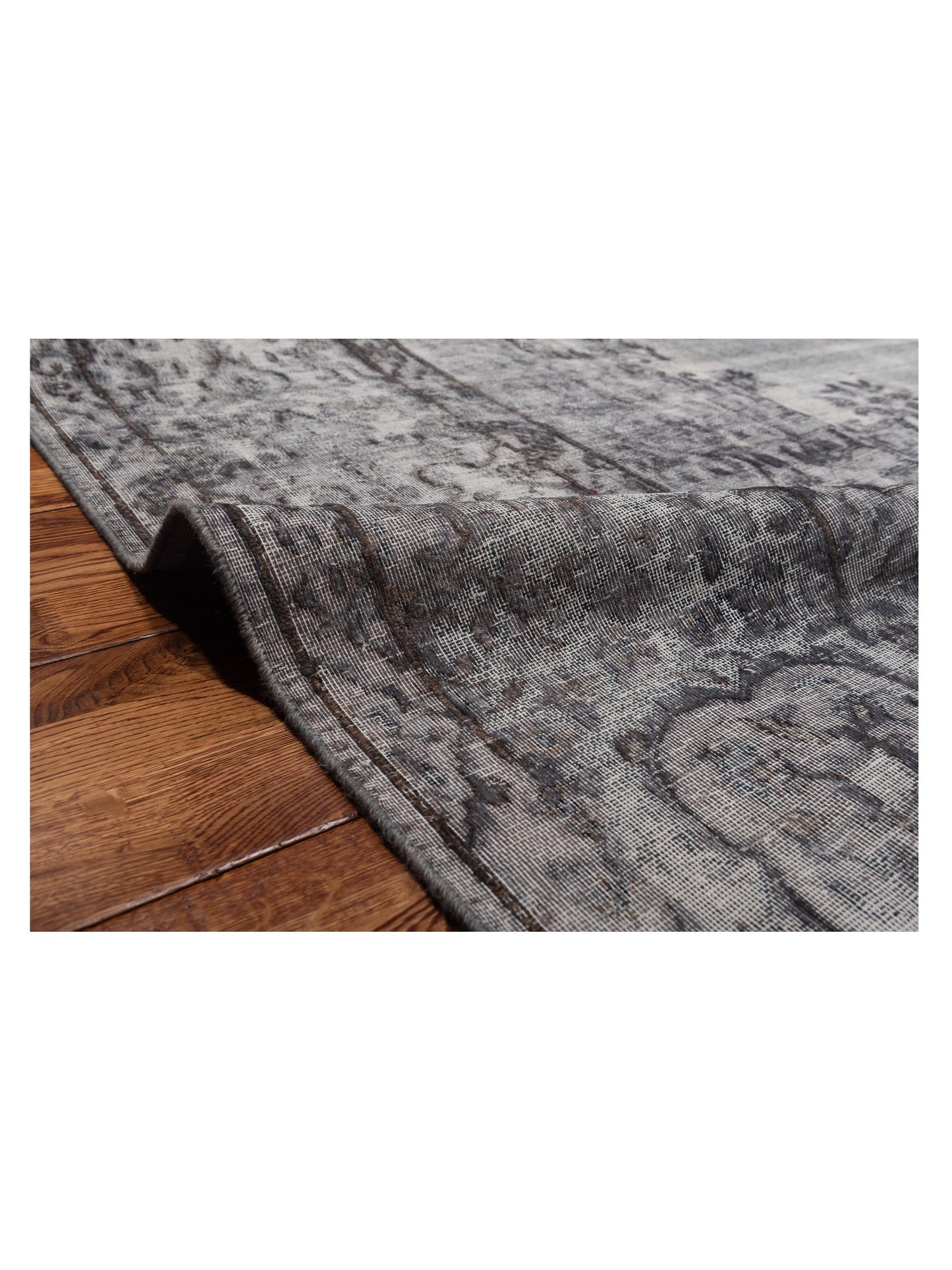 Vintage 130329 Gray 9.8x12.11 Hand Knotted Rug