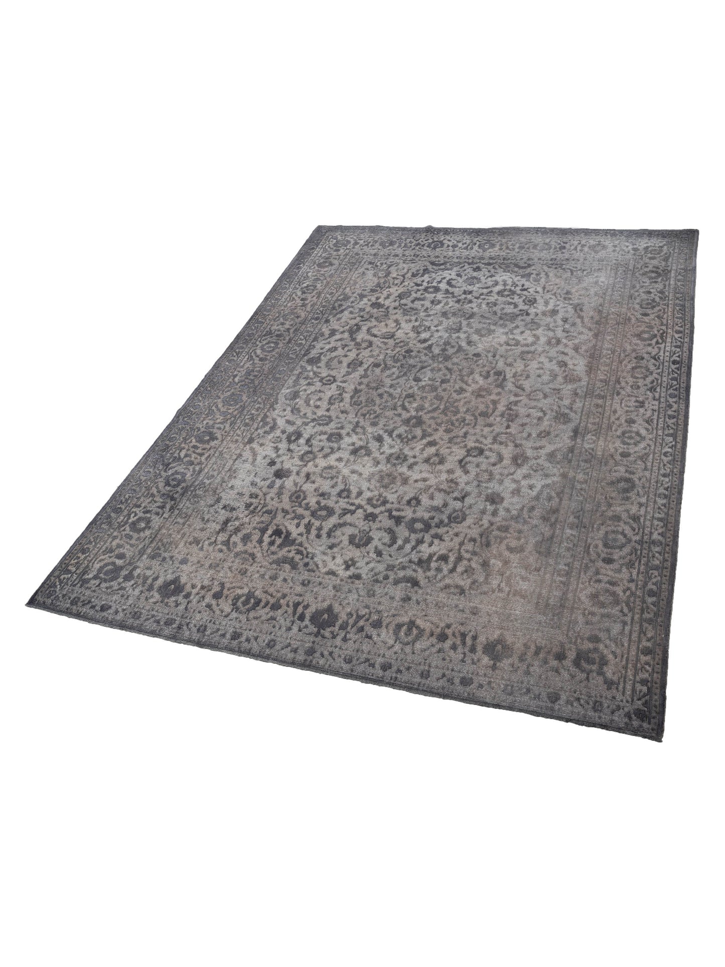 Vintage 130331 Gray 9.9x13 Hand Knotted Rug