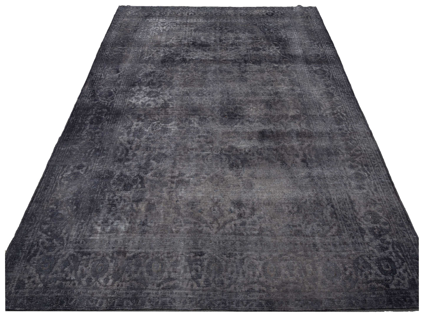 Vintage 130335 Dark Gray 9.8x13 Hand Knotted Rug