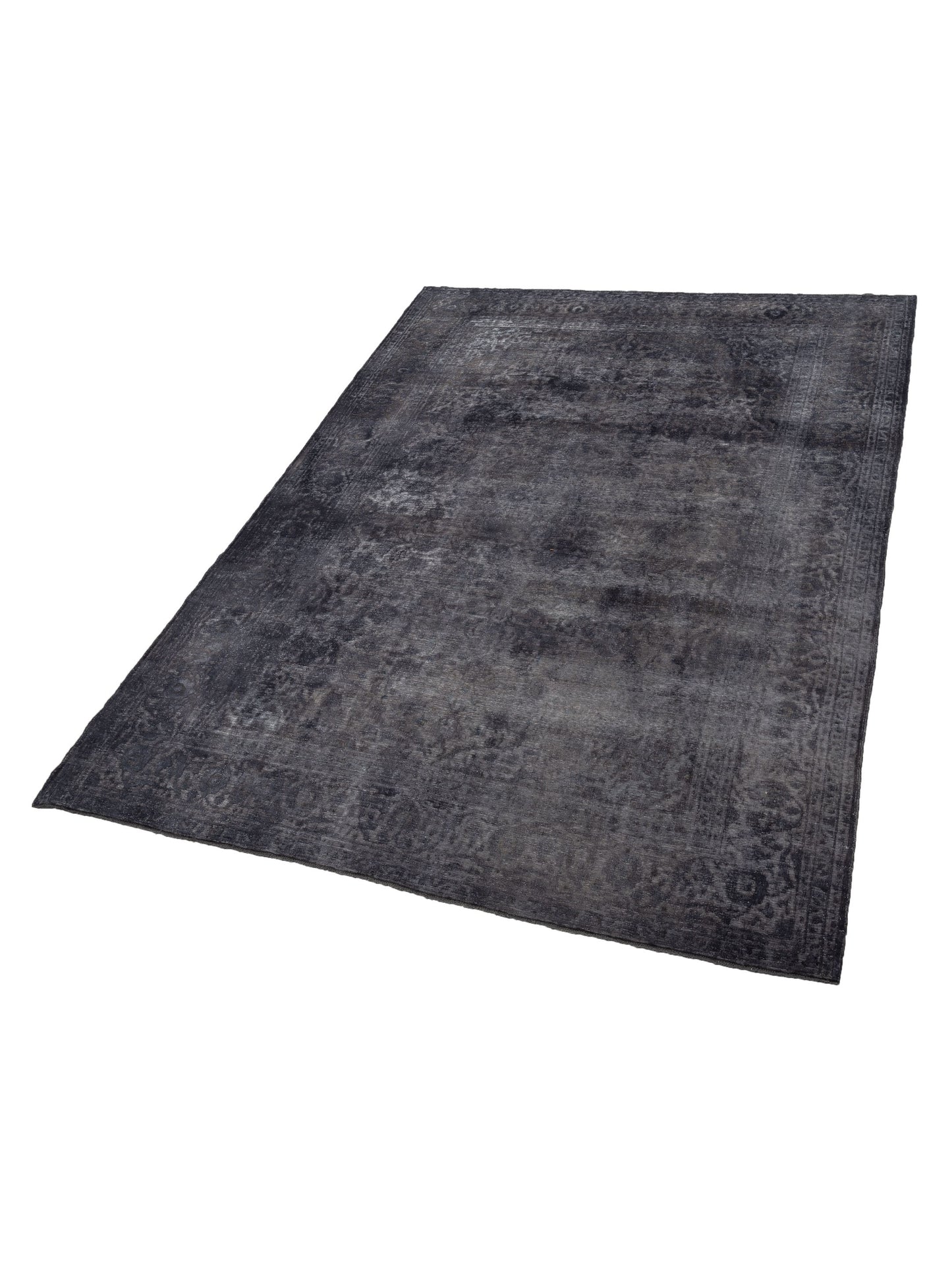 Vintage 130335 Dark Gray 9.8x13 Hand Knotted Rug