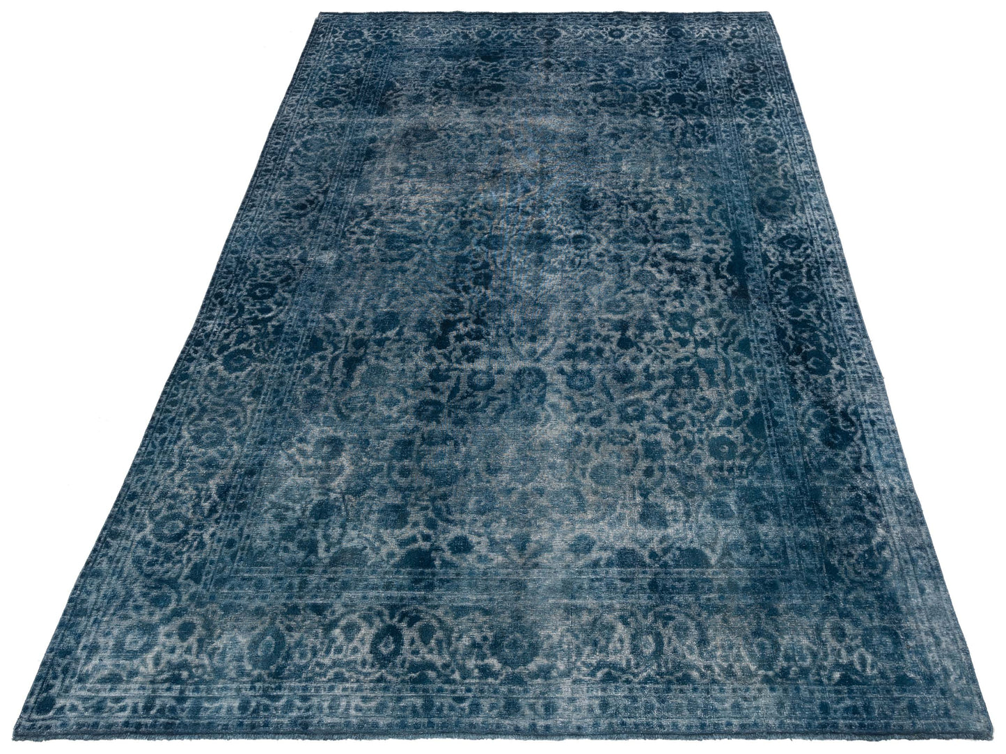 Vintage 130336 Indigo 9.4x13.4 Hand Knotted Rug