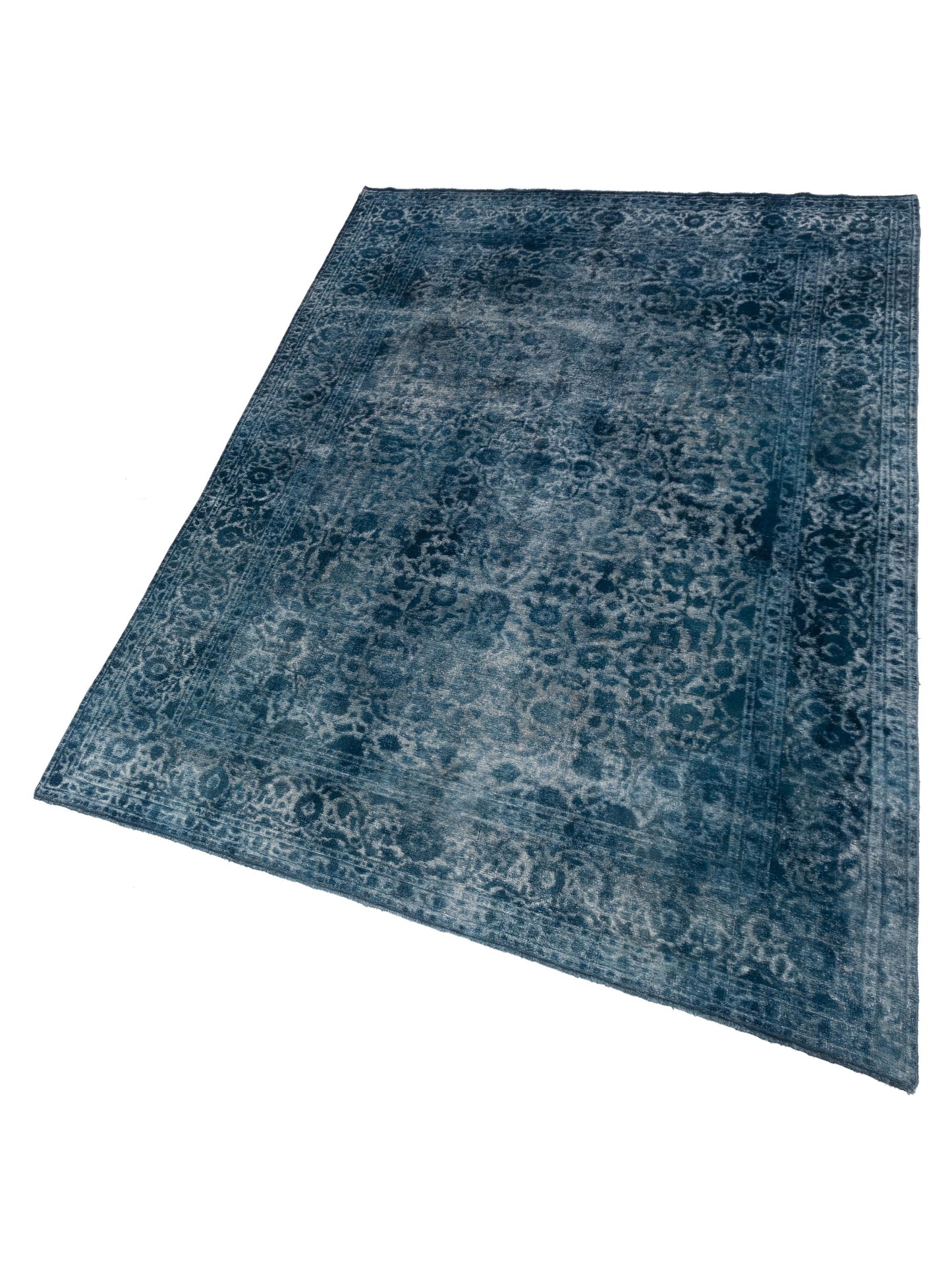 Vintage 130336 Indigo 9.4x13.4 Hand Knotted Rug