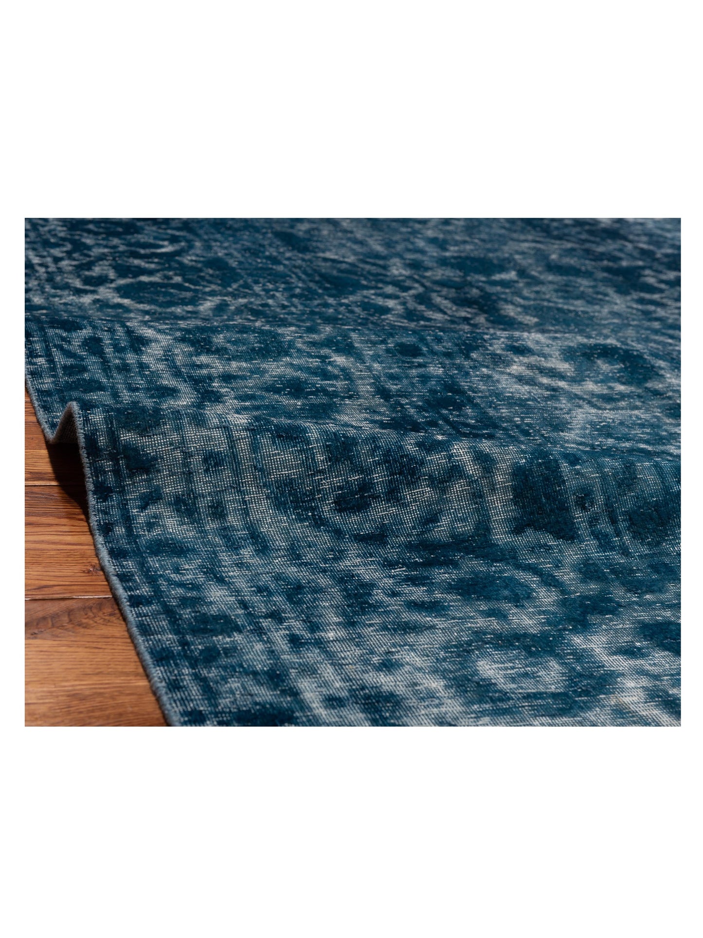 Vintage 130336 Indigo 9.4x13.4 Hand Knotted Rug