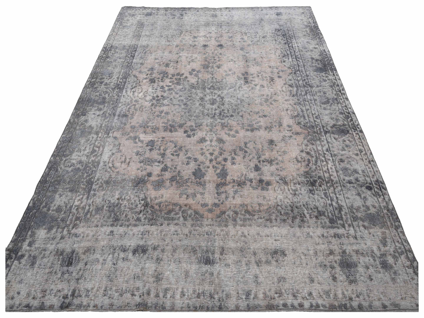 Vintage 130339 Gray 9.6x12.6 Hand Knotted Rug