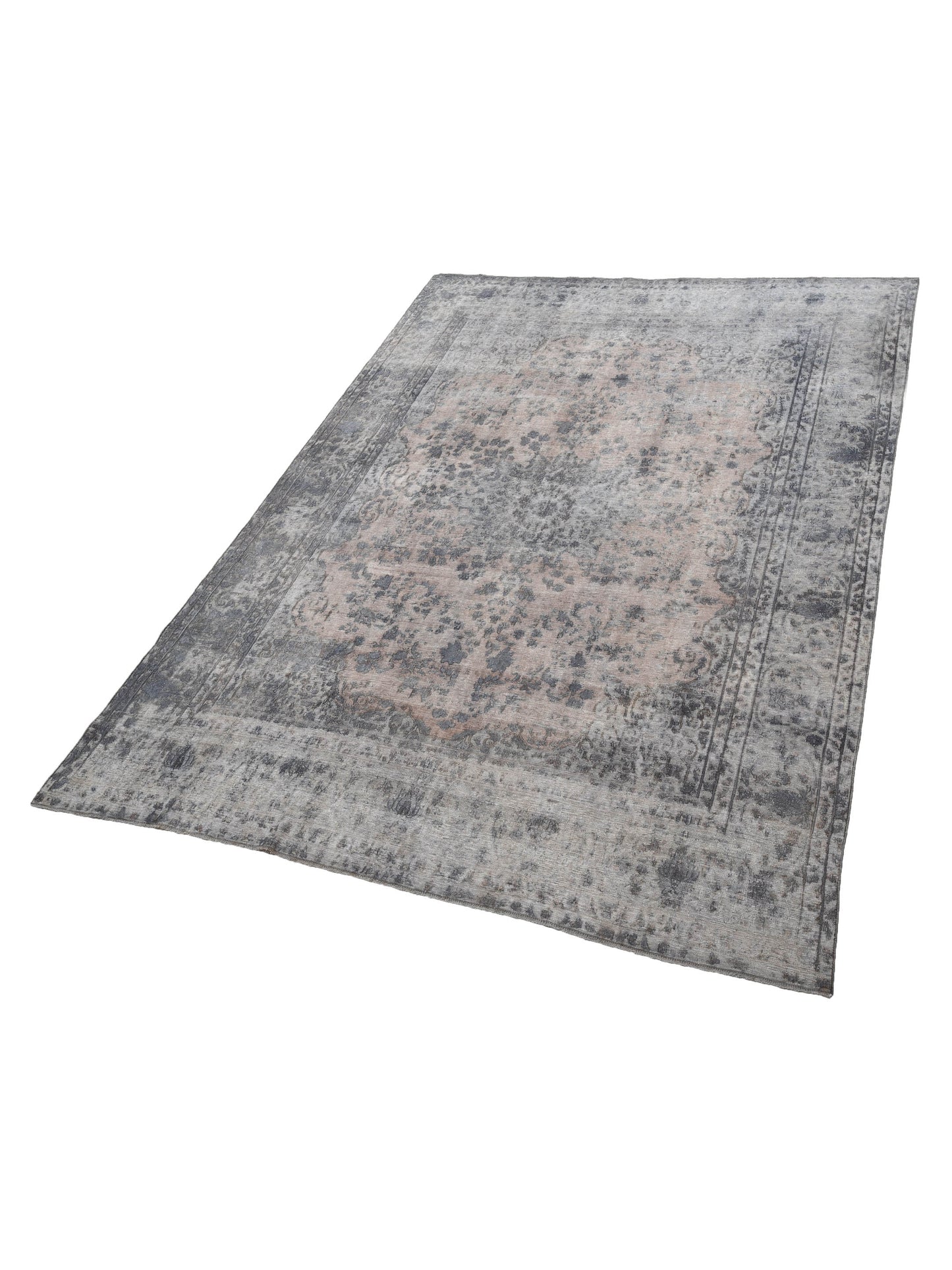 Vintage 130339 Gray 9.6x12.6 Hand Knotted Rug