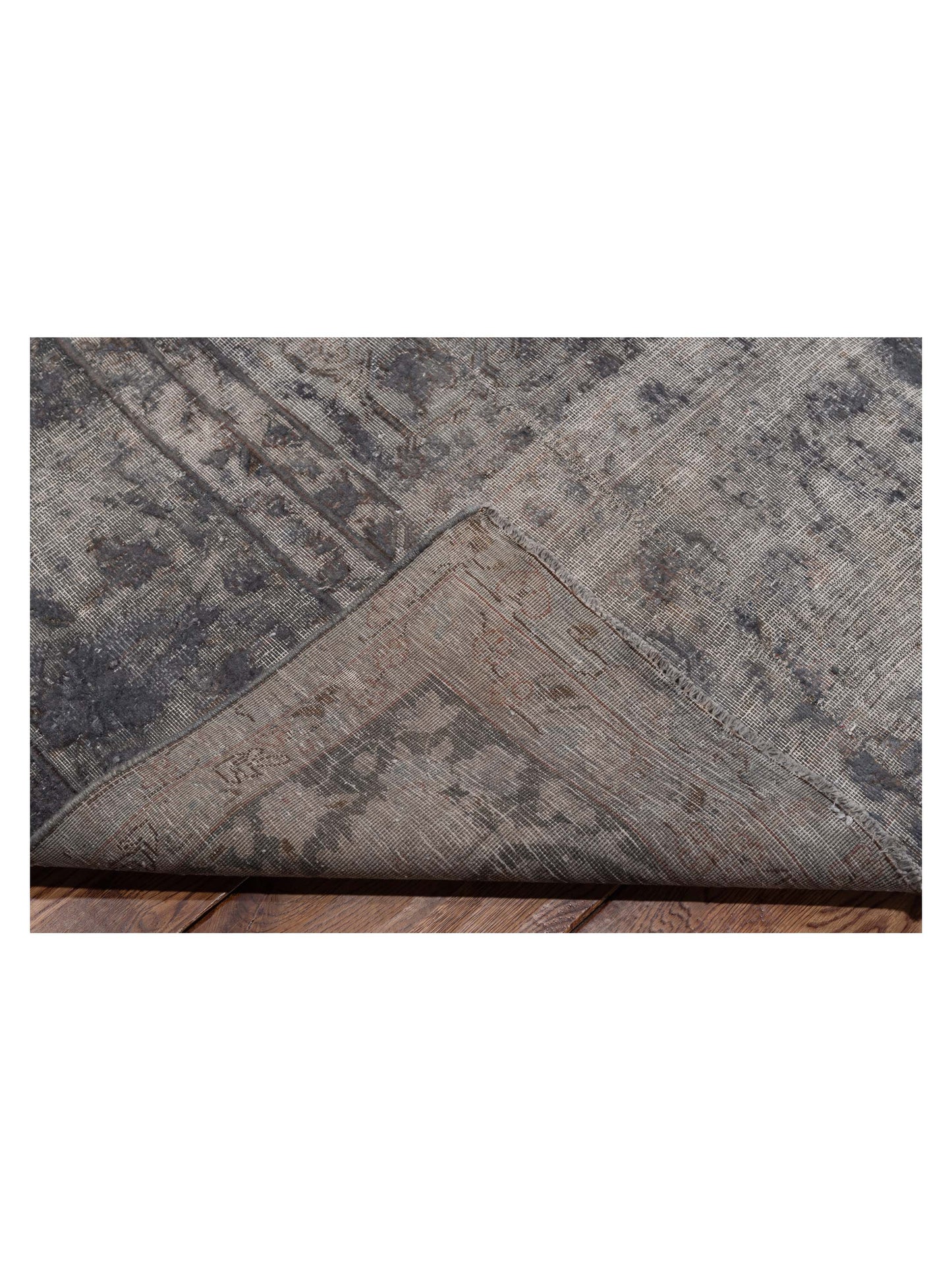 Vintage 130339 Gray 9.6x12.6 Hand Knotted Rug