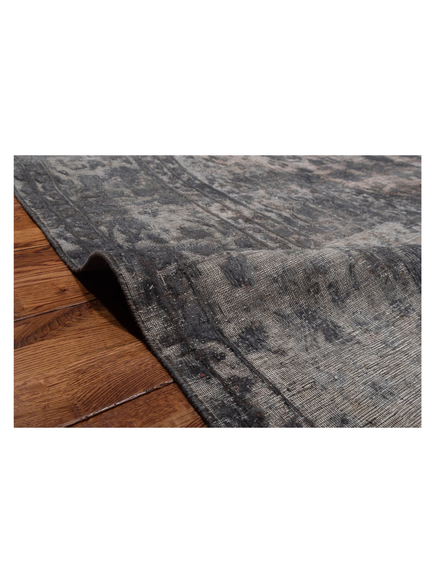 Vintage 130339 Gray 9.6x12.6 Hand Knotted Rug