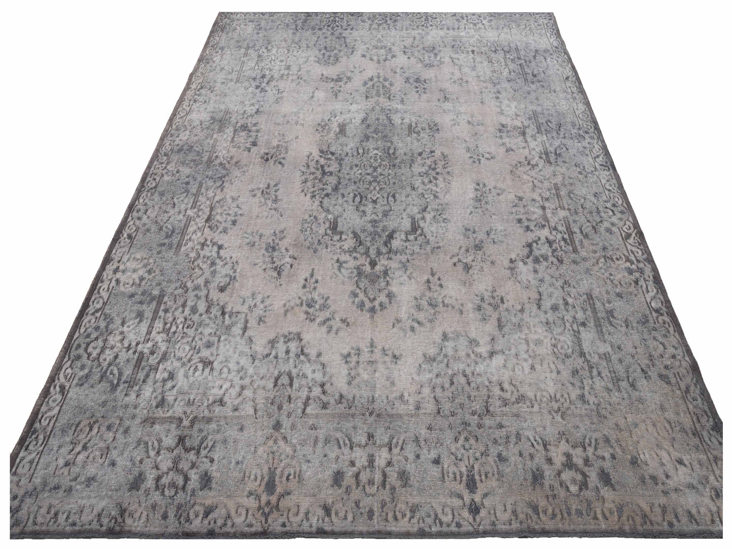 Vintage 130343 Gray 9.9x13.1 Hand Knotted Rug