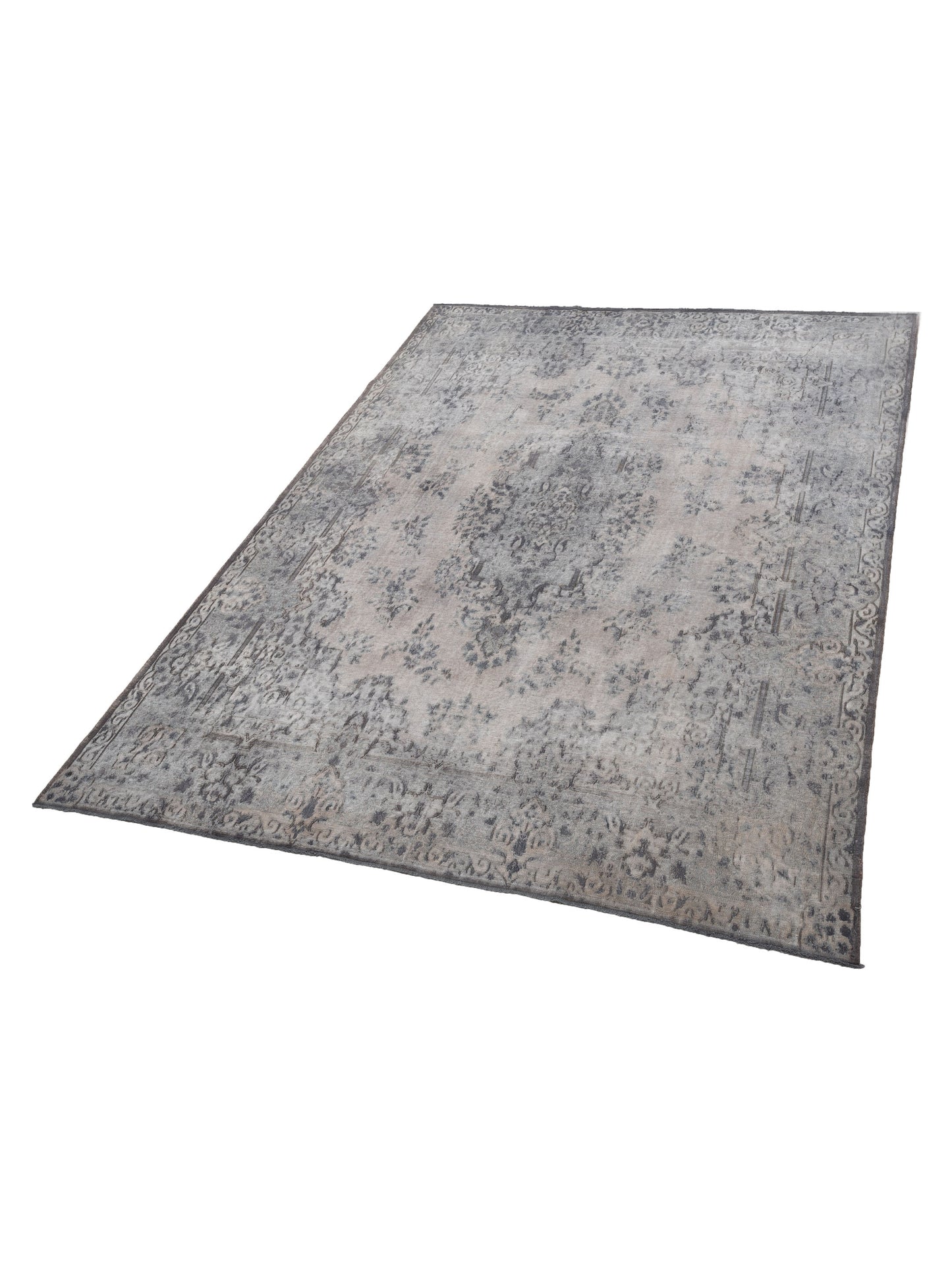 Vintage 130343 Gray 9.9x13.1 Hand Knotted Rug