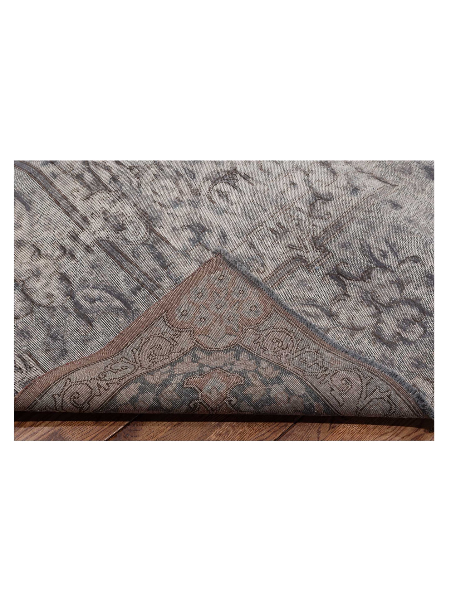 Vintage 130343 Gray 9.9x13.1 Hand Knotted Rug