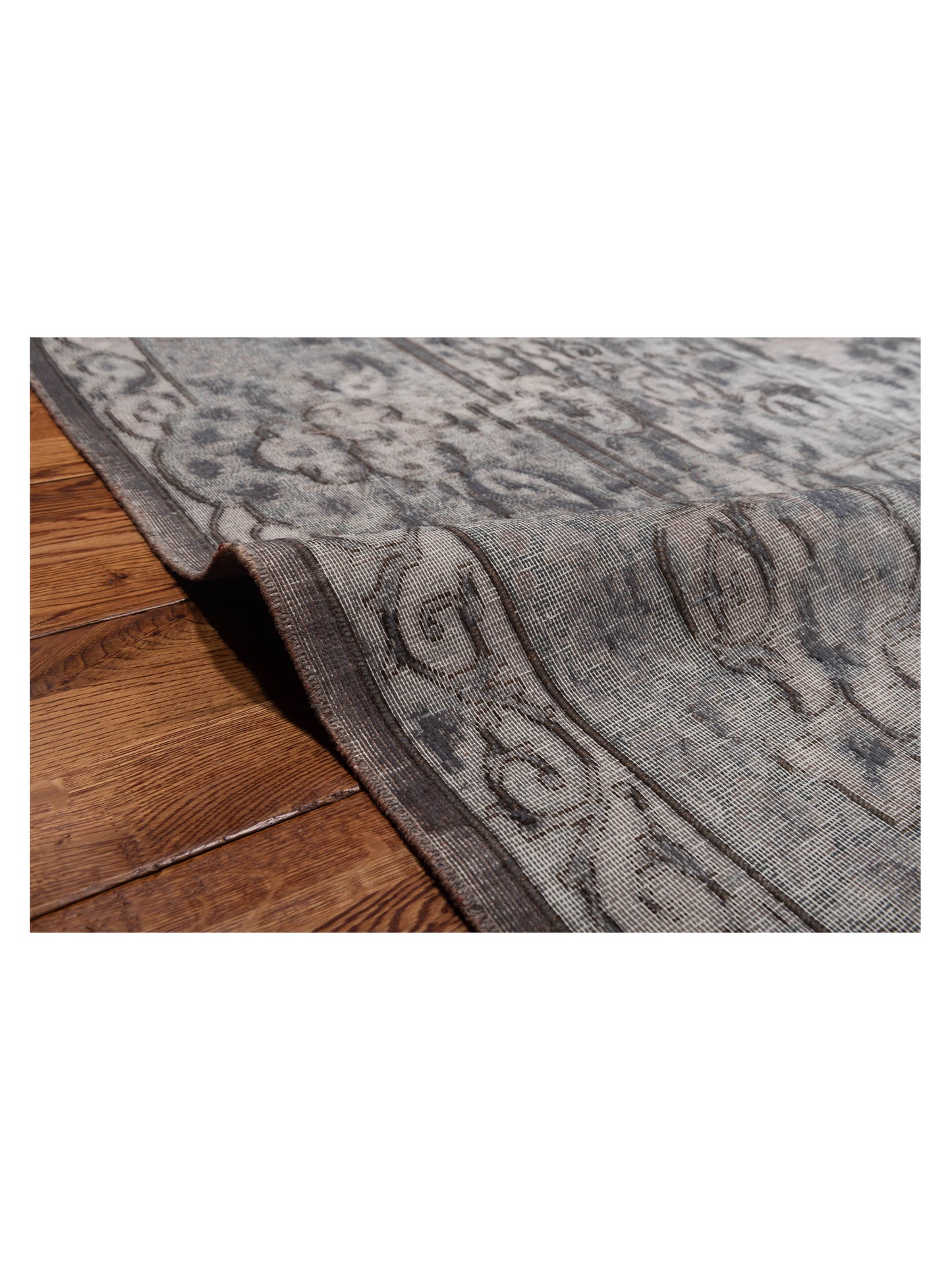 Vintage 130343 Gray 9.9x13.1 Hand Knotted Rug