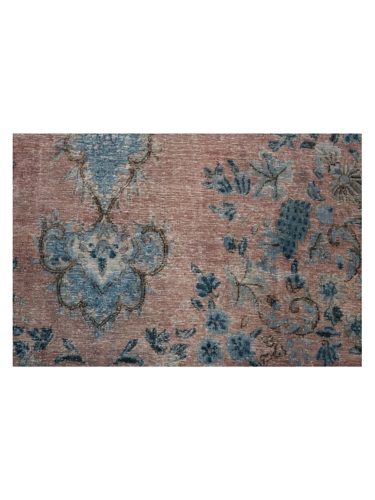 Vintage 130345 Pink Blue 9.4x12.5 Hand Knotted Rug