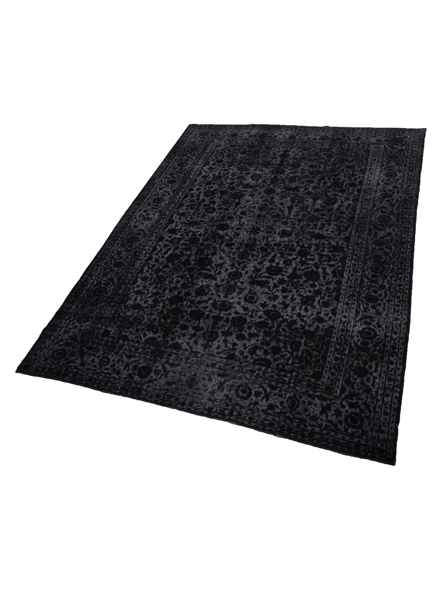 Vintage 130347 Black 9.8x12.9 Hand Knotted Rug