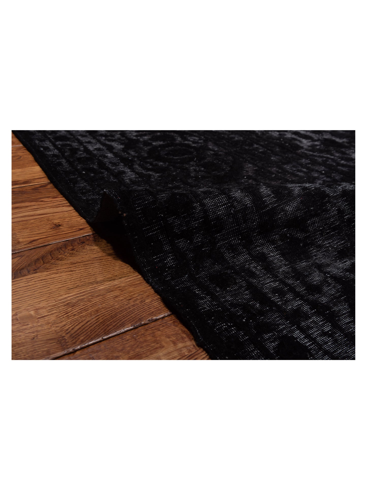 Vintage 130347 Black 9.8x12.9 Hand Knotted Rug