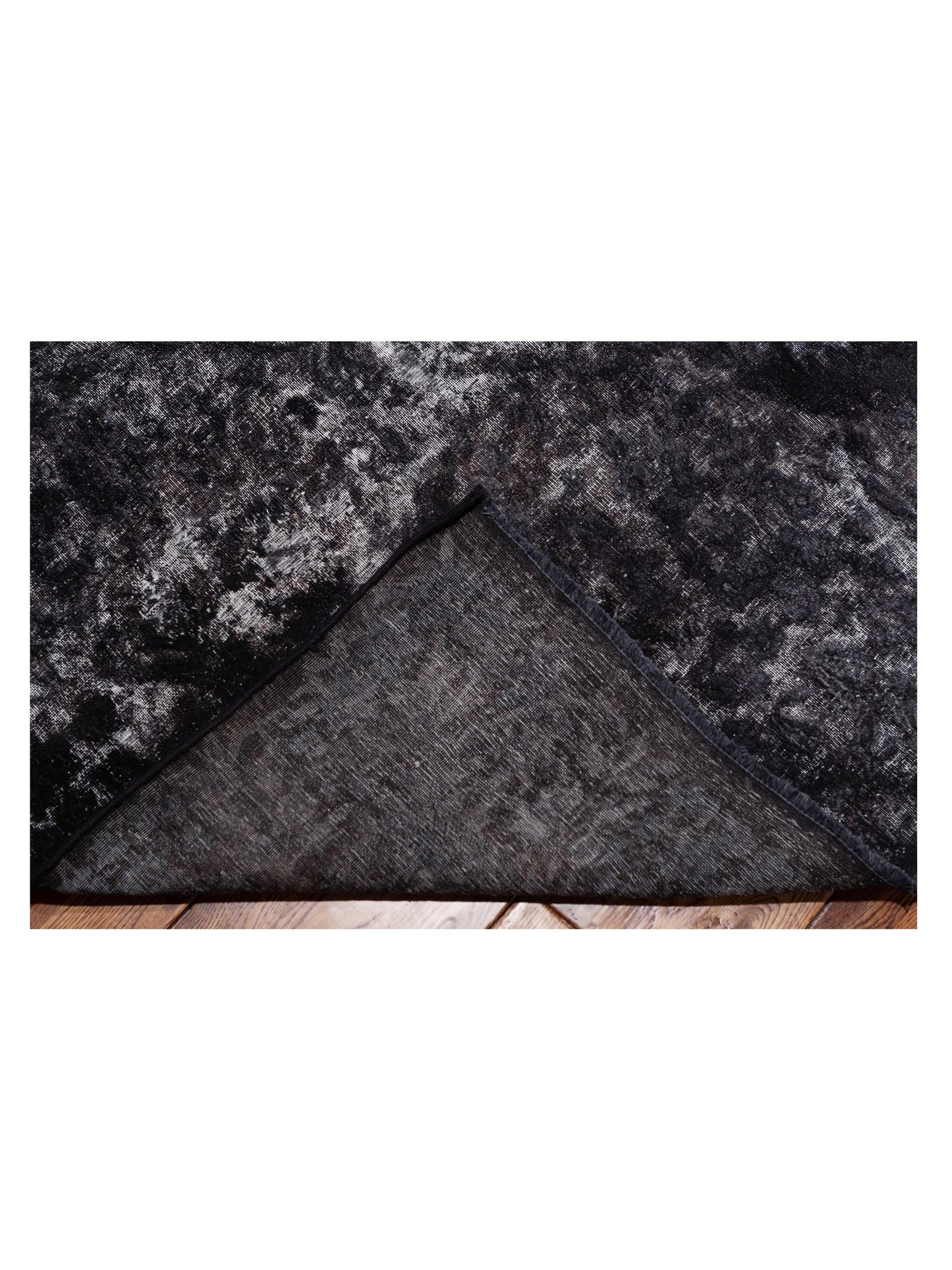 Vintage 130349 Black 11.5x16.9 Hand Knotted Rug