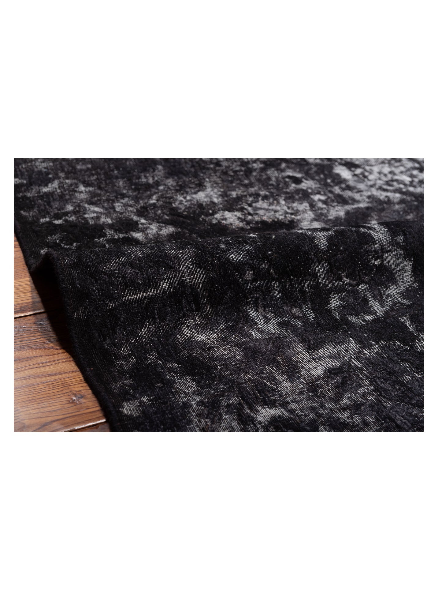 Vintage 130349 Black 11.5x16.9 Hand Knotted Rug