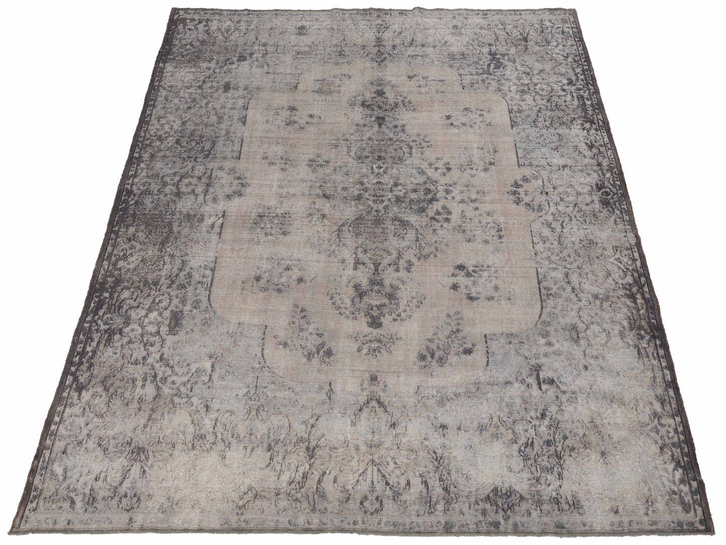 Vintage 130352 Light Gray 9.7x12.5 Hand Knotted Rug