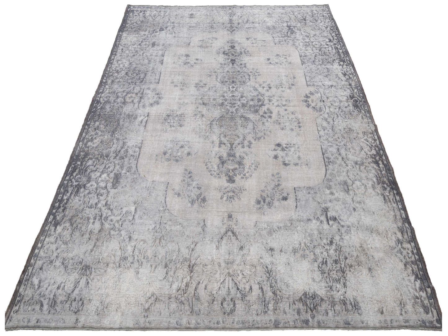 Vintage 130352 Light Gray 9.7x12.5 Hand Knotted Rug