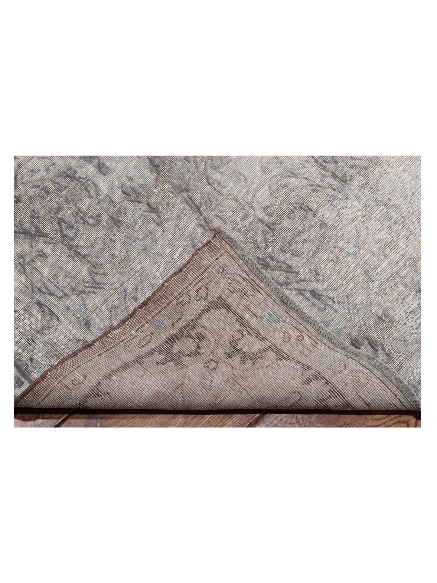 Vintage 130352 Light Gray 9.7x12.5 Hand Knotted Rug