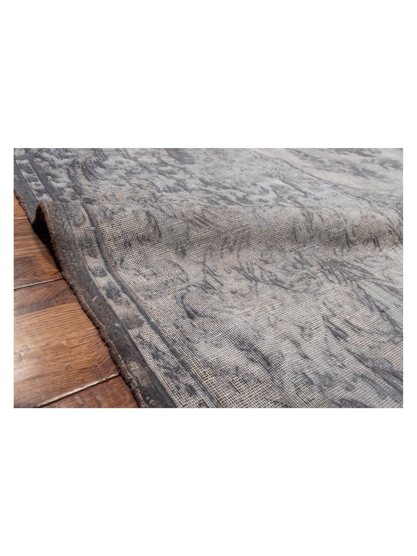 Vintage 130352 Light Gray 9.7x12.5 Hand Knotted Rug