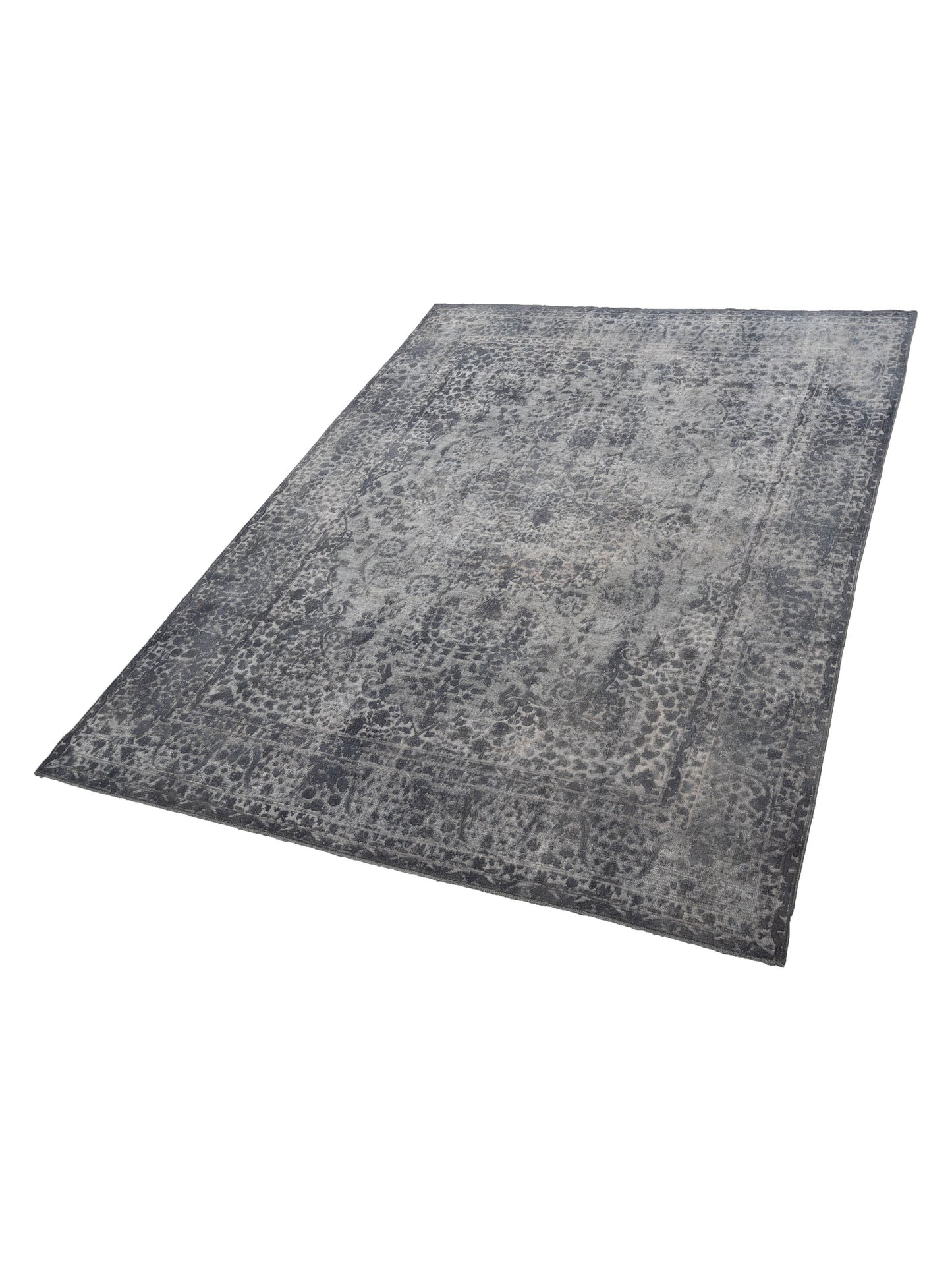 Vintage 130353 Gray 9.9x12.11 Hand Knotted Rug