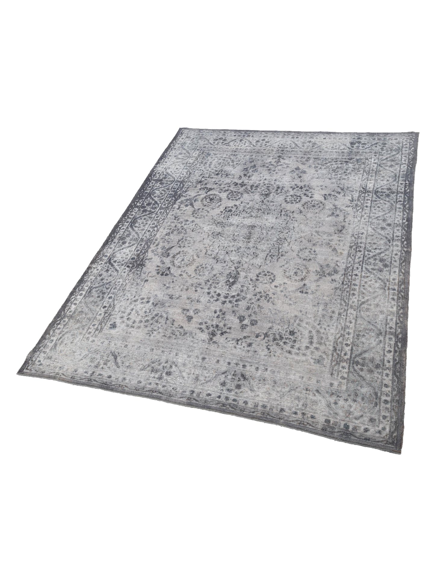 Vintage 130354 Gray 8.10x11.8 Hand Knotted Rug