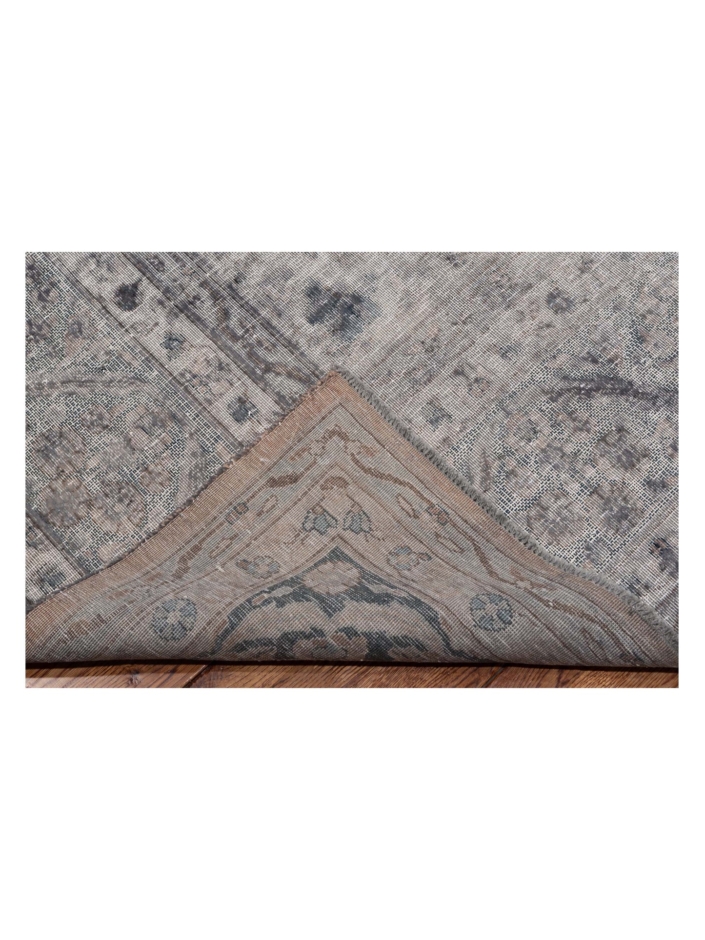 Vintage 130354 Gray 8.10x11.8 Hand Knotted Rug