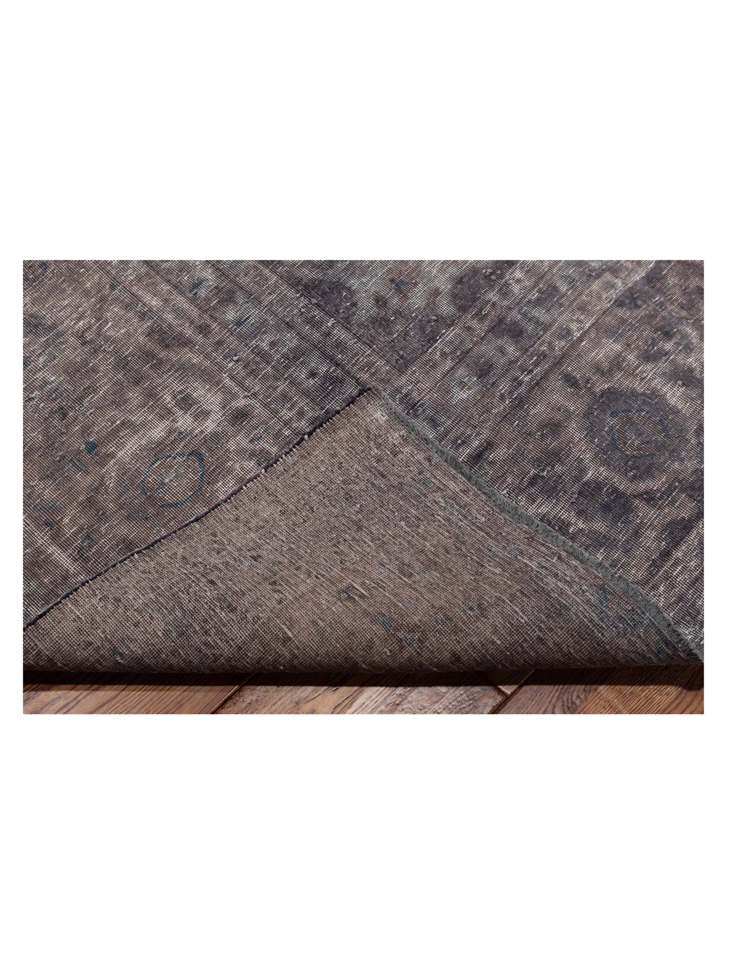 Vintage 130360 Dark Gray 10x13.2 Hand Knotted Rug