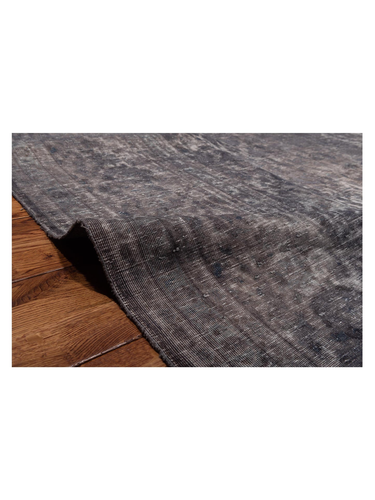 Vintage 130360 Dark Gray 10x13.2 Hand Knotted Rug