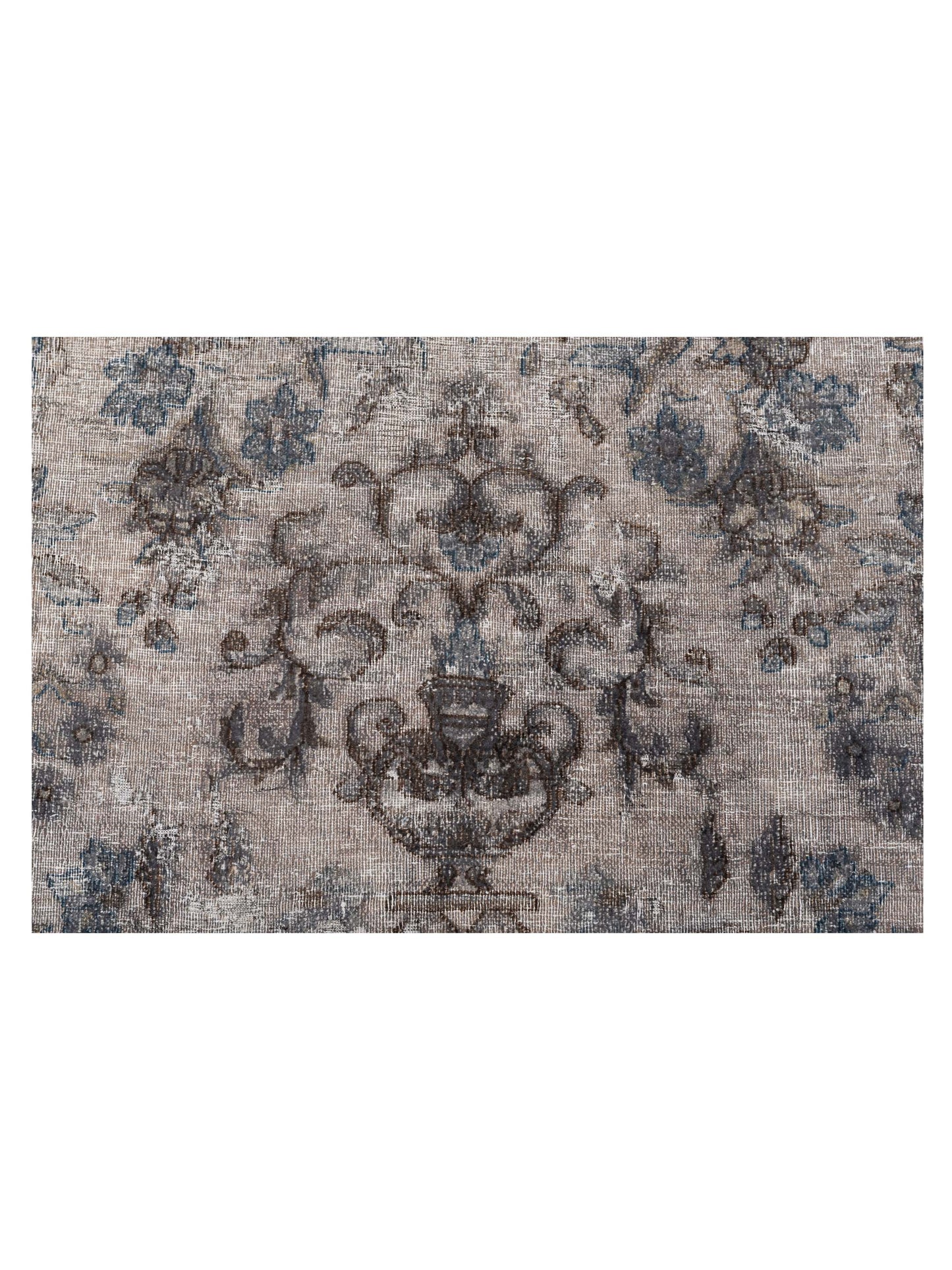 Vintage 130365 Gray Blue 9.8x13.6 Hand Knotted Rug