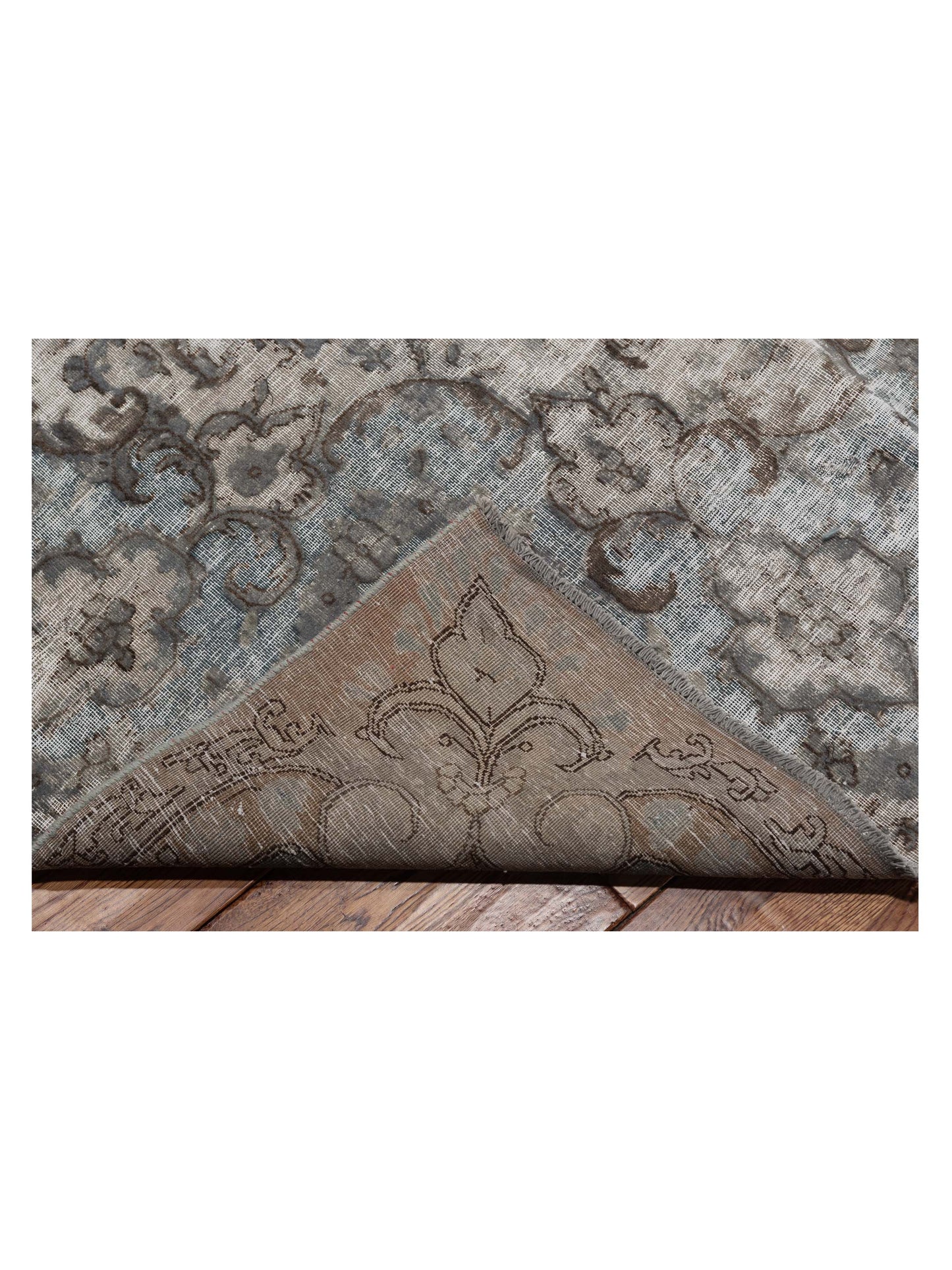 Vintage 130366 Light Gray Gray 10.2x14 Hand Knotted Rug