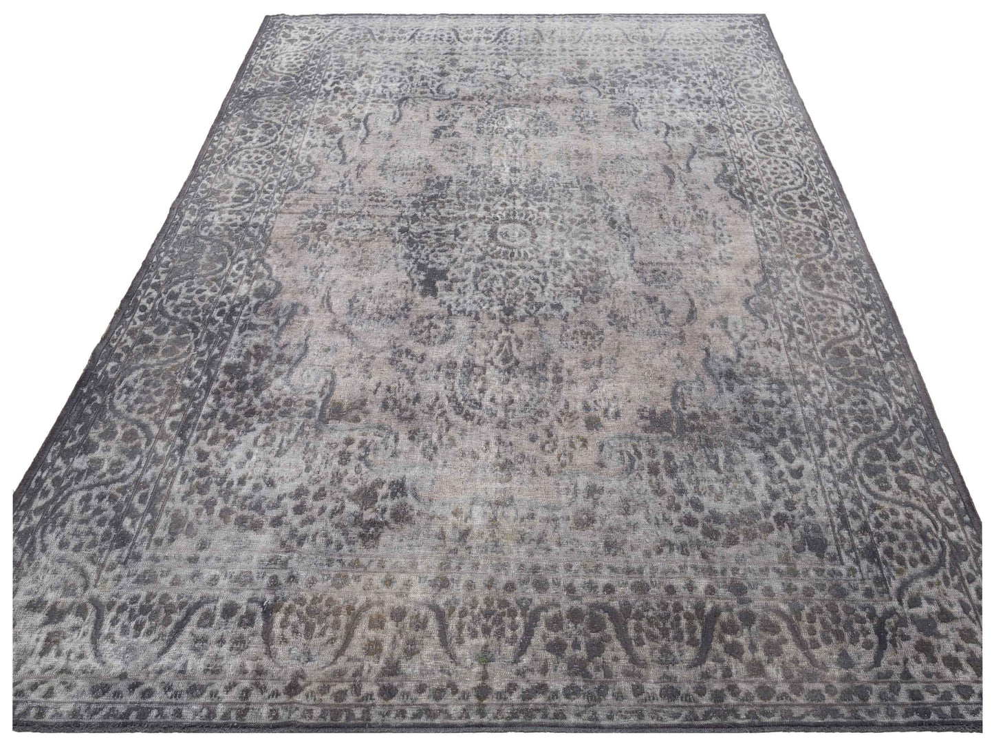 Vintage 130369 Gray 10.2x12.11 Hand Knotted Rug