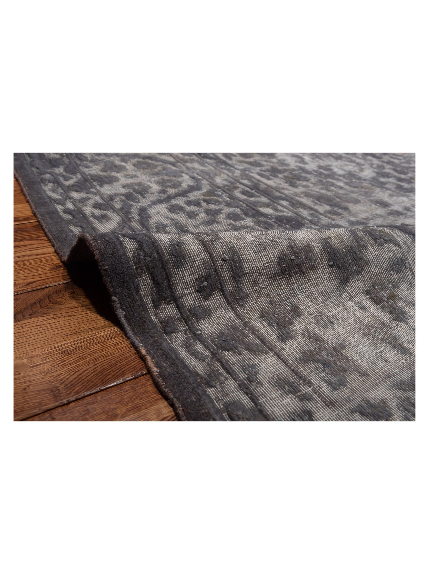 Vintage 130369 Gray 10.2x12.11 Hand Knotted Rug