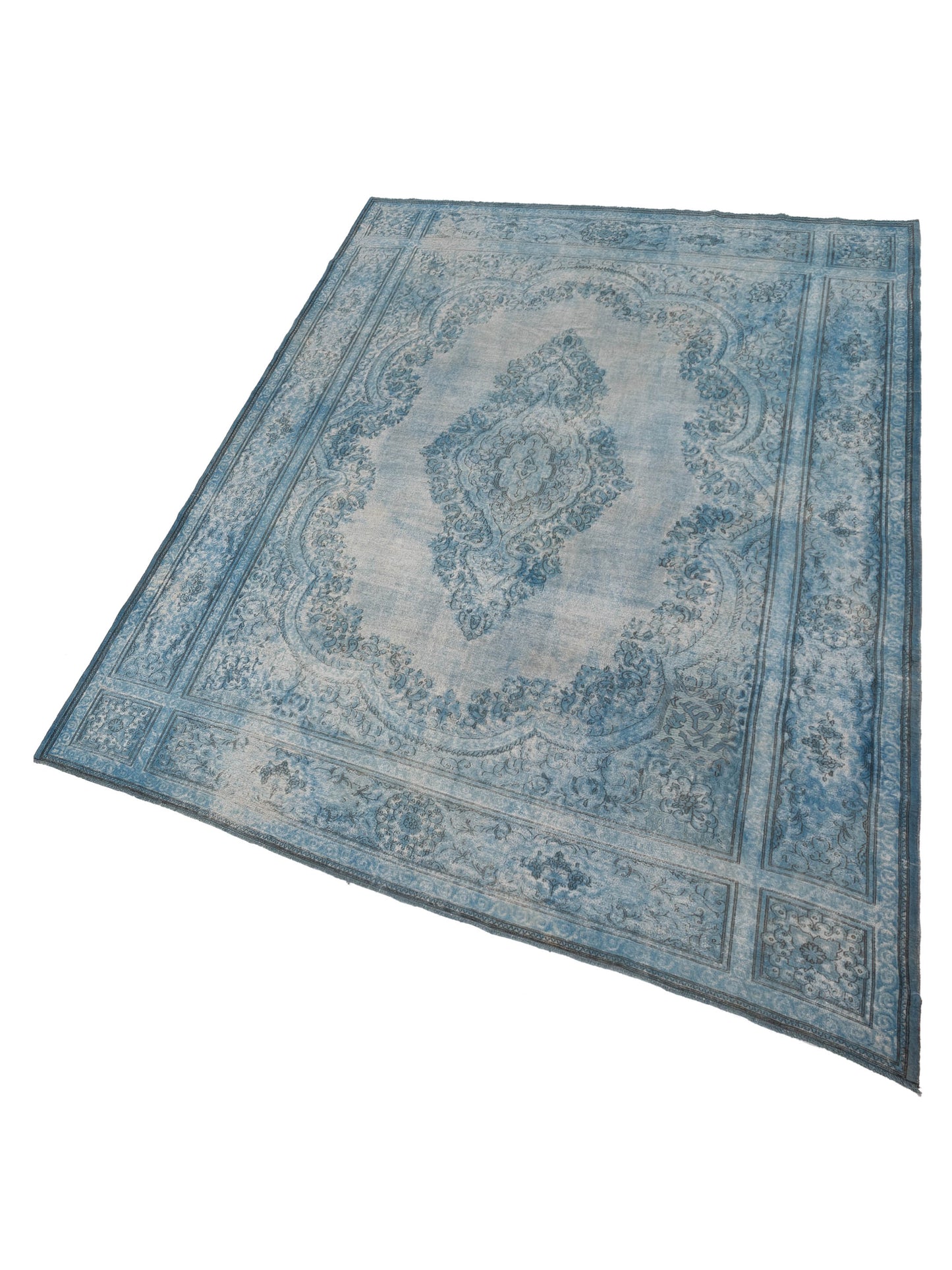 Vintage 130370 Blue Blue 9.9x13.9 Hand Knotted Rug