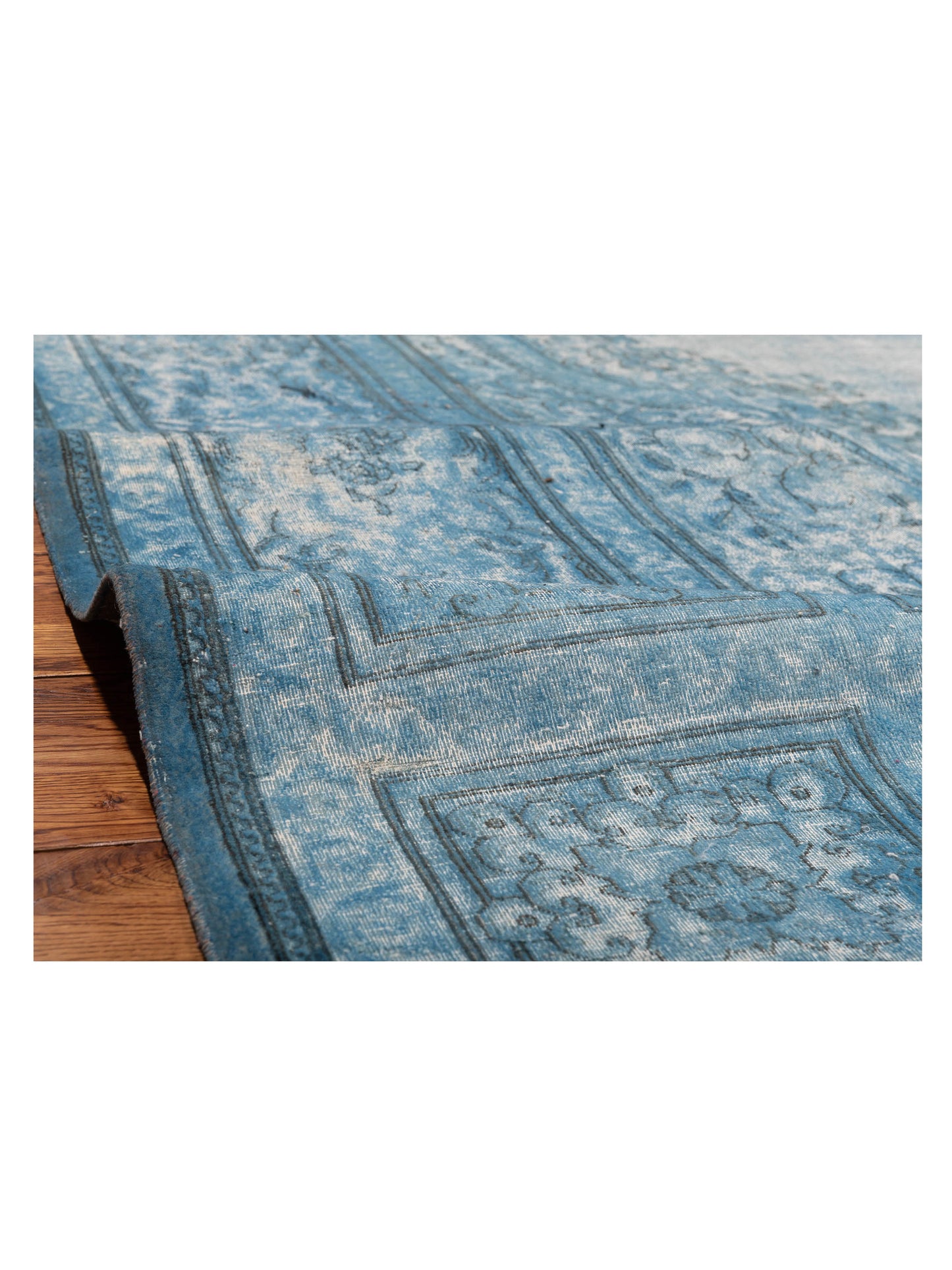 Vintage 130370 Blue Blue 9.9x13.9 Hand Knotted Rug