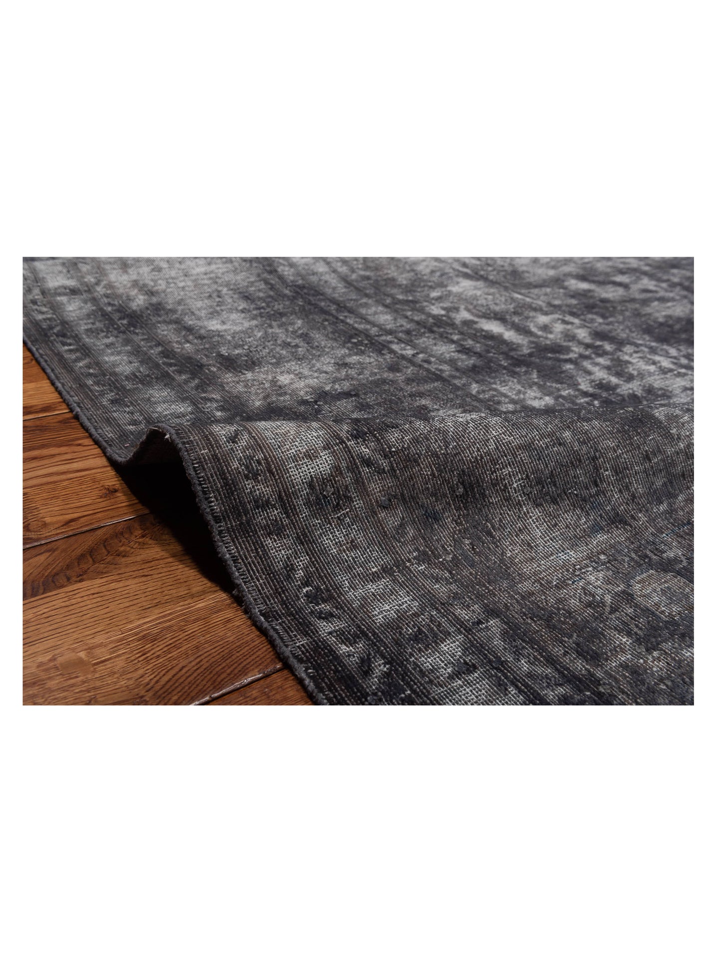 Vintage 130371 Gray 9.1x12.9 Hand Knotted Rug