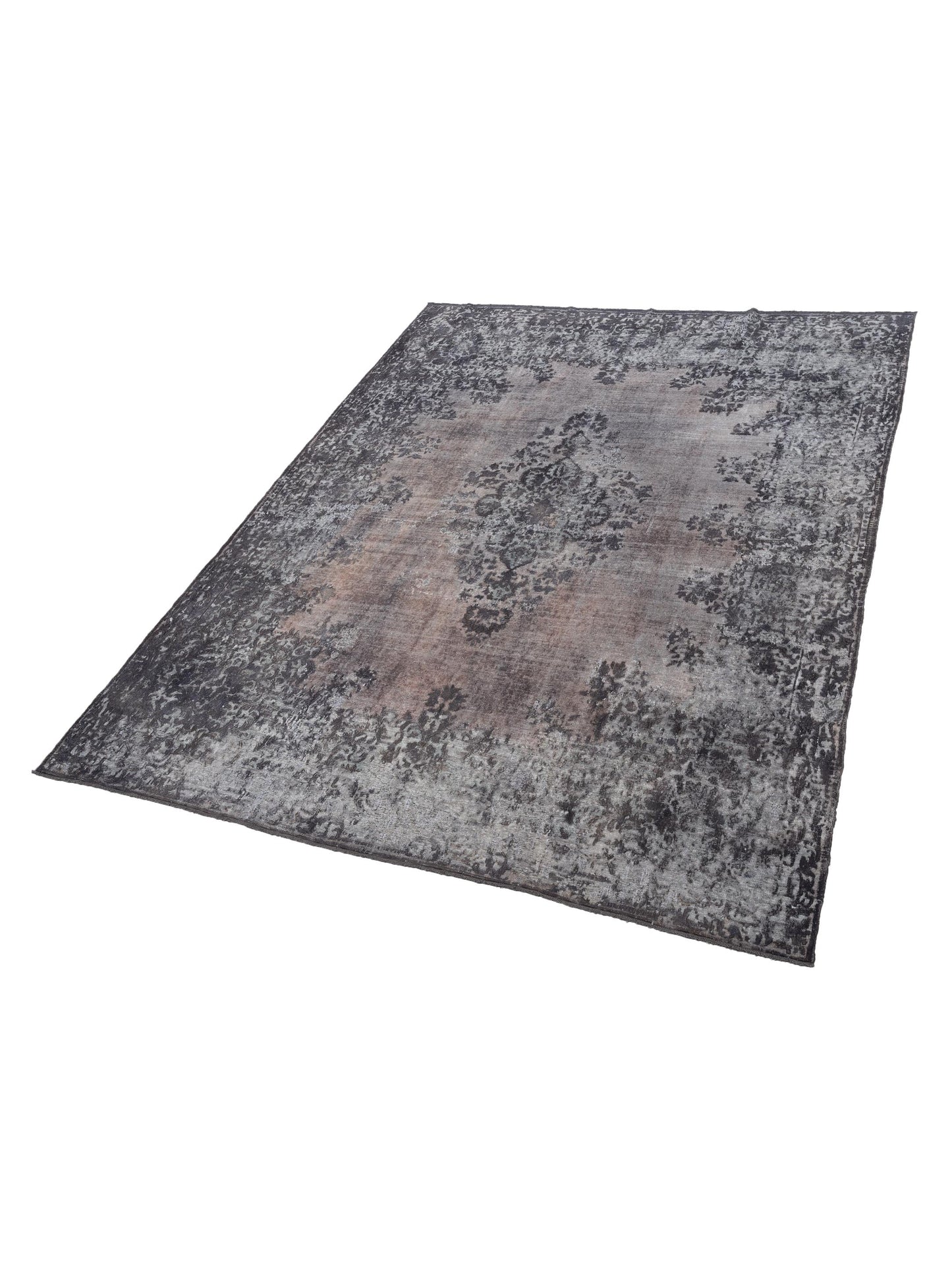 Vintage 130374 Dark Gray 9.11x13.1 Hand Knotted Rug