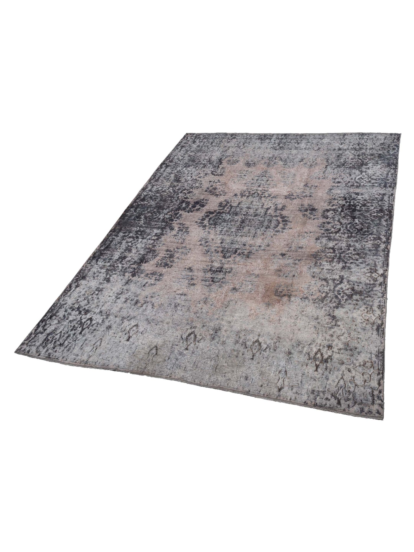 Vintage 130376 Gray 9.6x12.8 Hand Knotted Rug