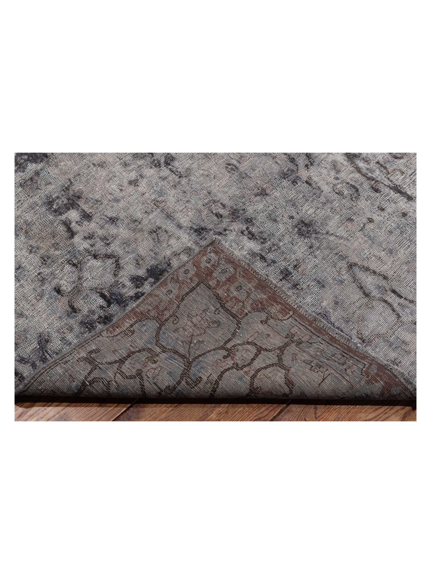 Vintage 130376 Gray 9.6x12.8 Hand Knotted Rug