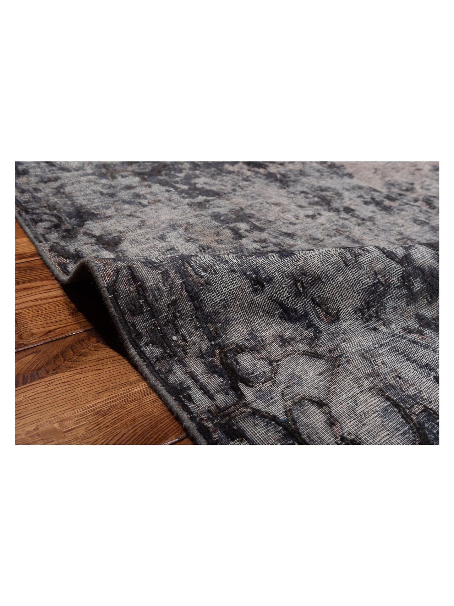 Vintage 130376 Gray 9.6x12.8 Hand Knotted Rug