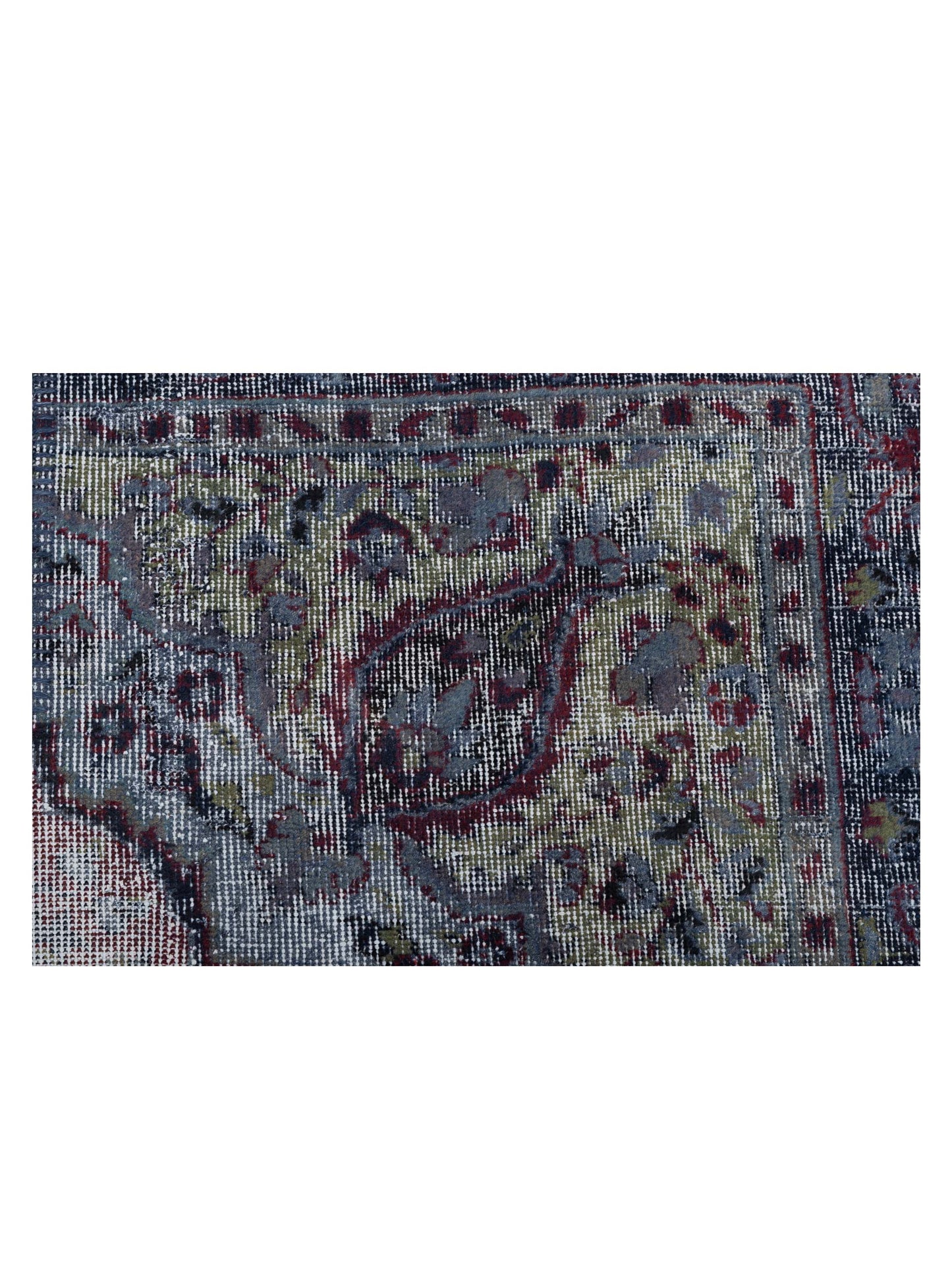 Turkish Vestige Patchwork 130943 Gray 8.1x9.1 Hand Knotted Rug
