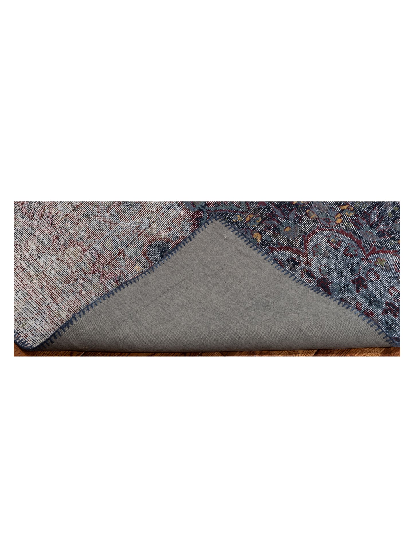 Turkish Vestige Patchwork 130943 Gray 8.1x9.1 Hand Knotted Rug