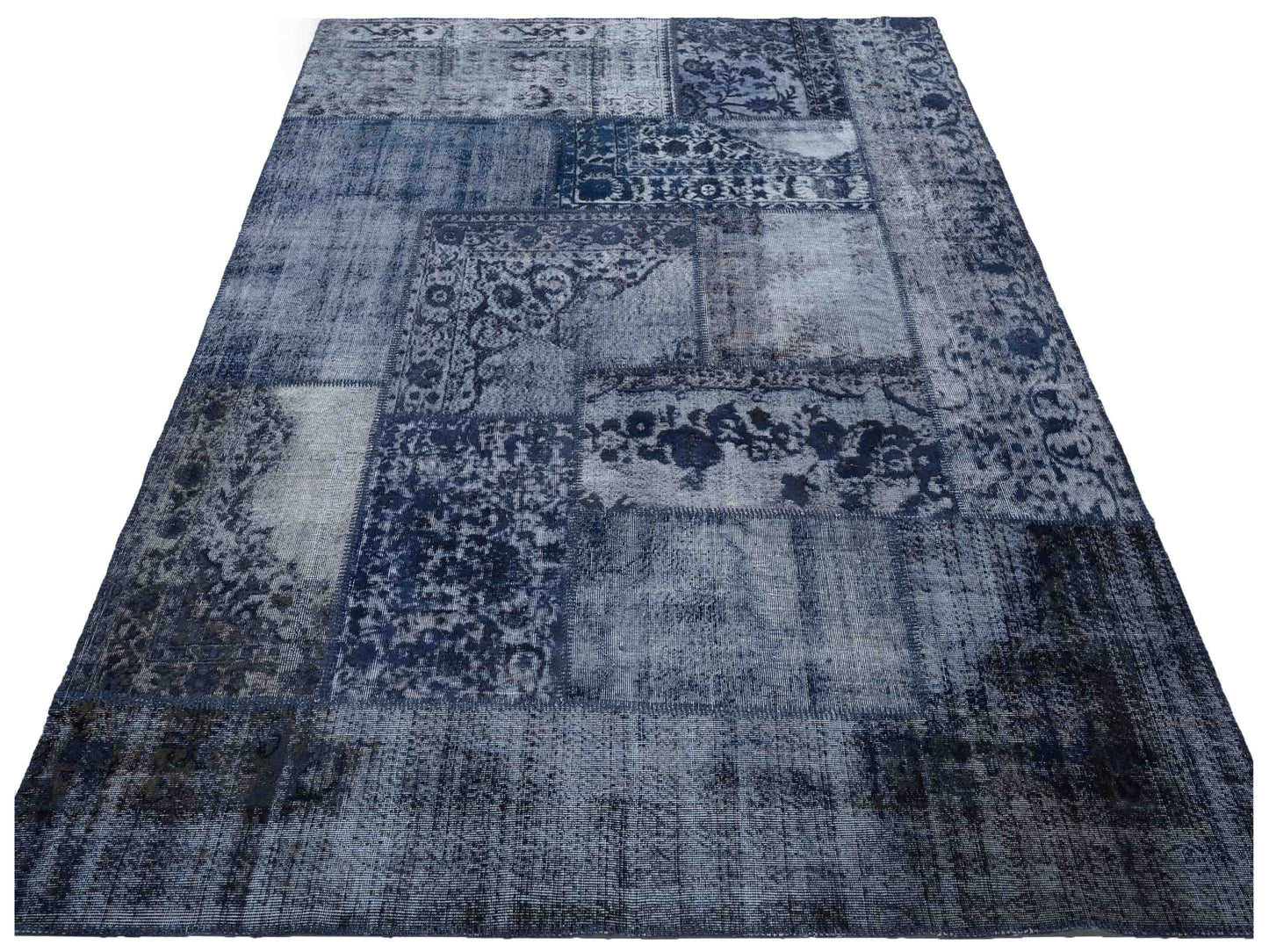 Turkish Vestige Patchwork 130944 Navy 9x12 Hand Knotted Rug