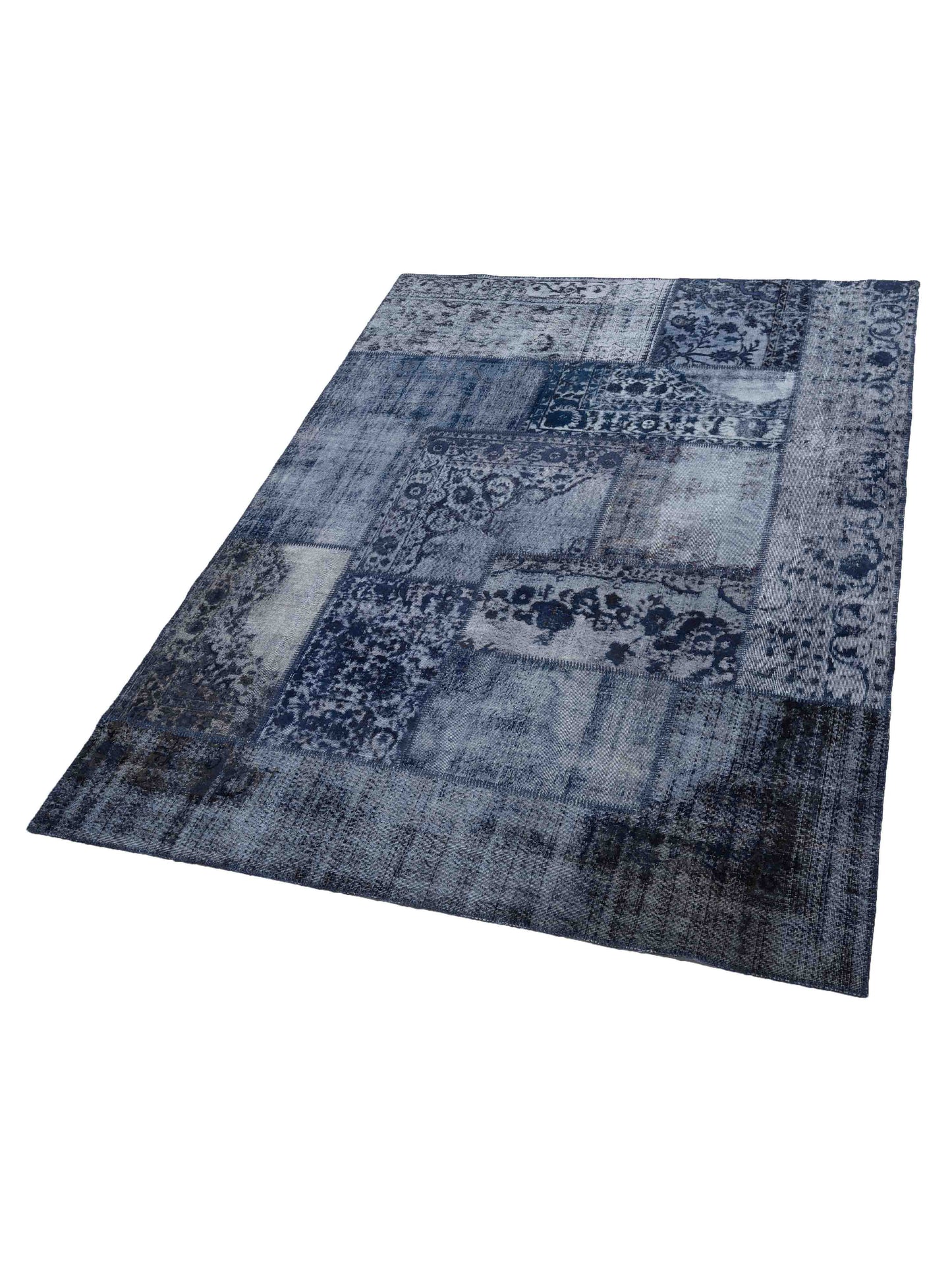 Turkish Vestige Patchwork 130944 Navy 9x12 Hand Knotted Rug